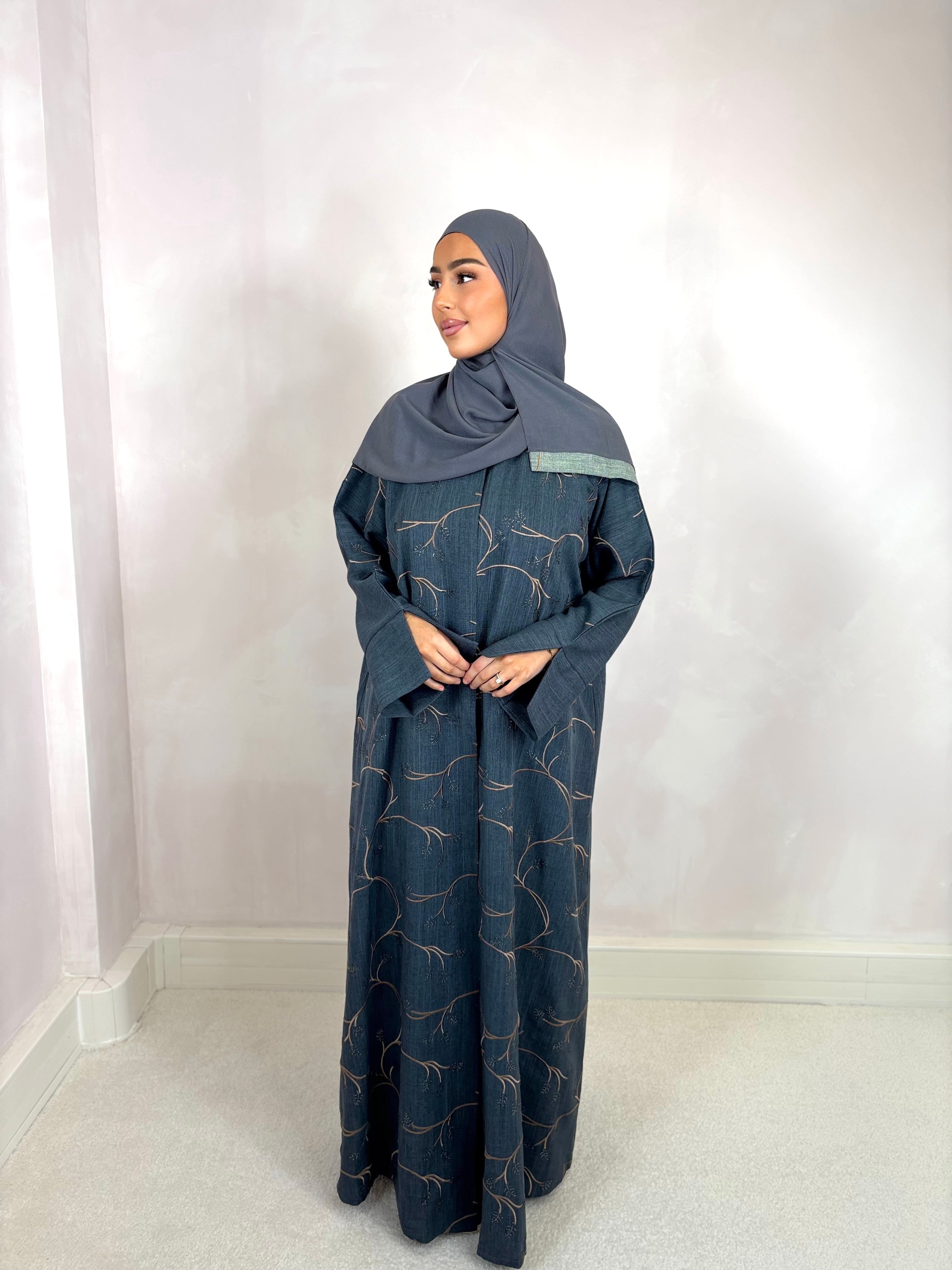 Dubai Abaya LAYNA (n18) - anthracite gray