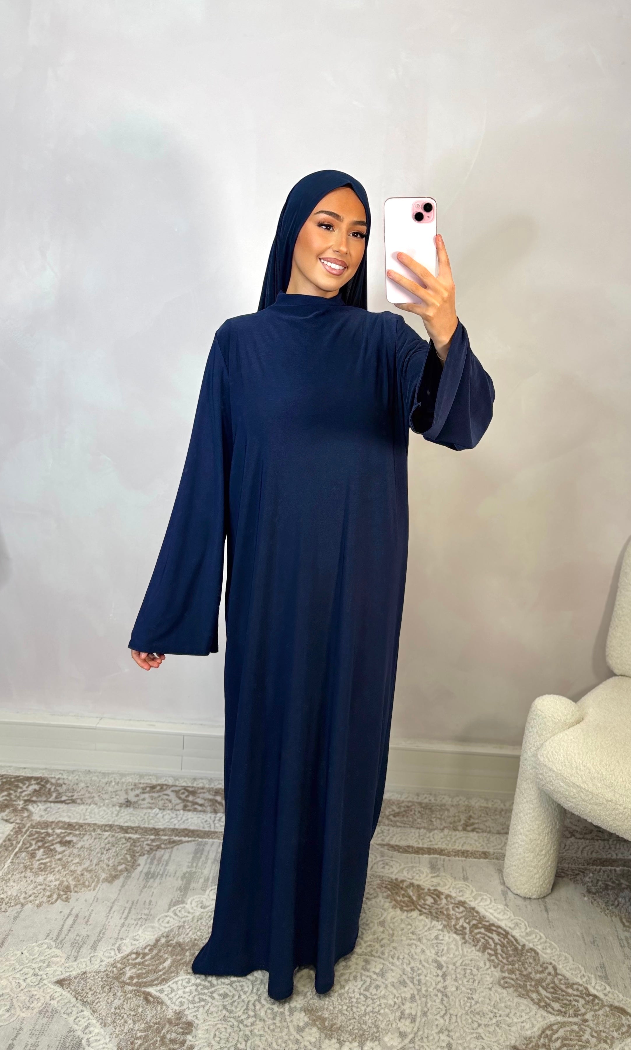 LIN'S B Luxury Premium Jersey Prayer Set - Midnight Blue