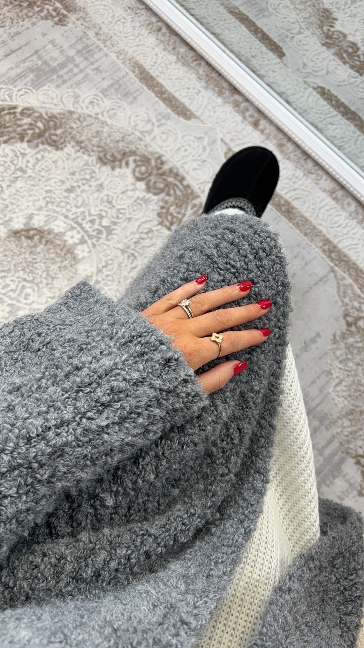 Premium long cardigan - gray