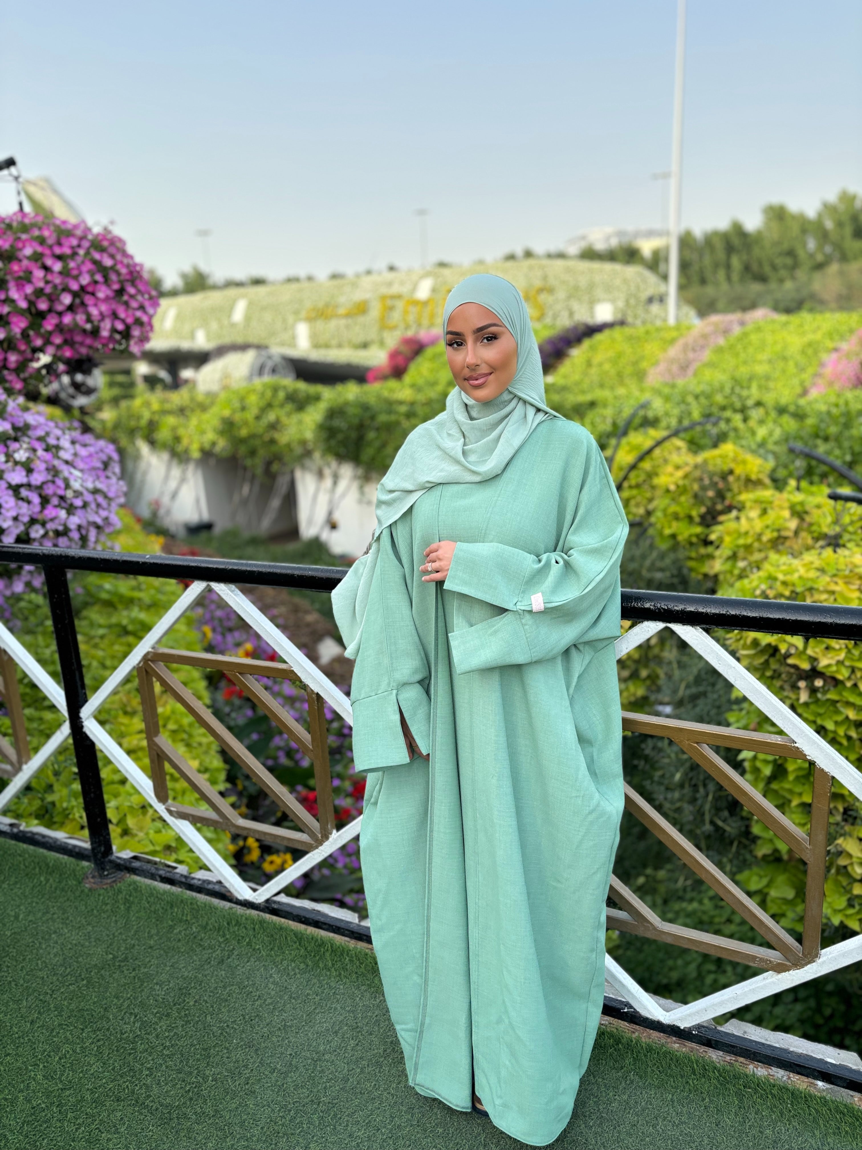 Linen set under abaya + kimono LIN'S B