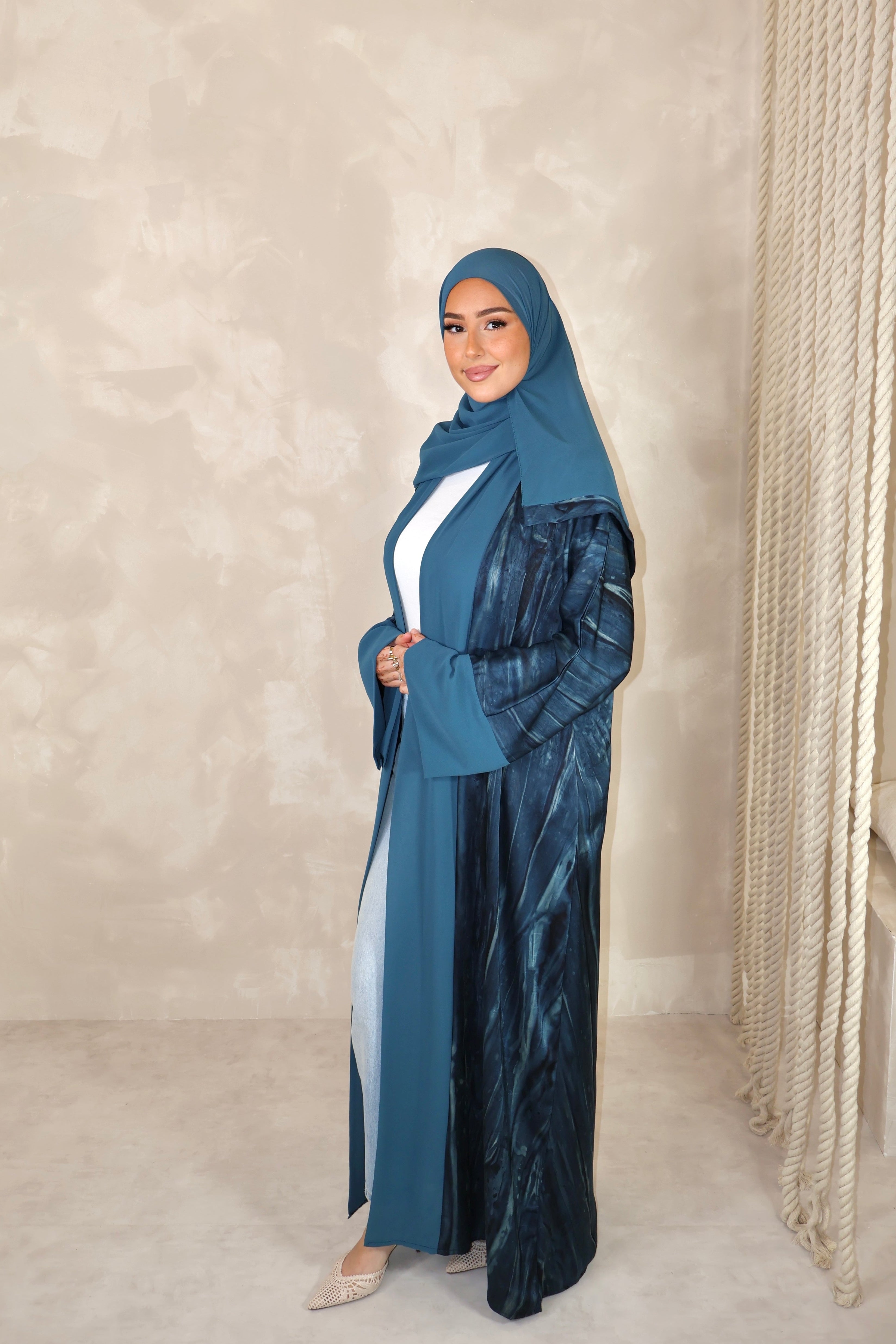 Création Lin’S.B Kimono de Dubai (n120) - SIGNATURE BLEU CANARD