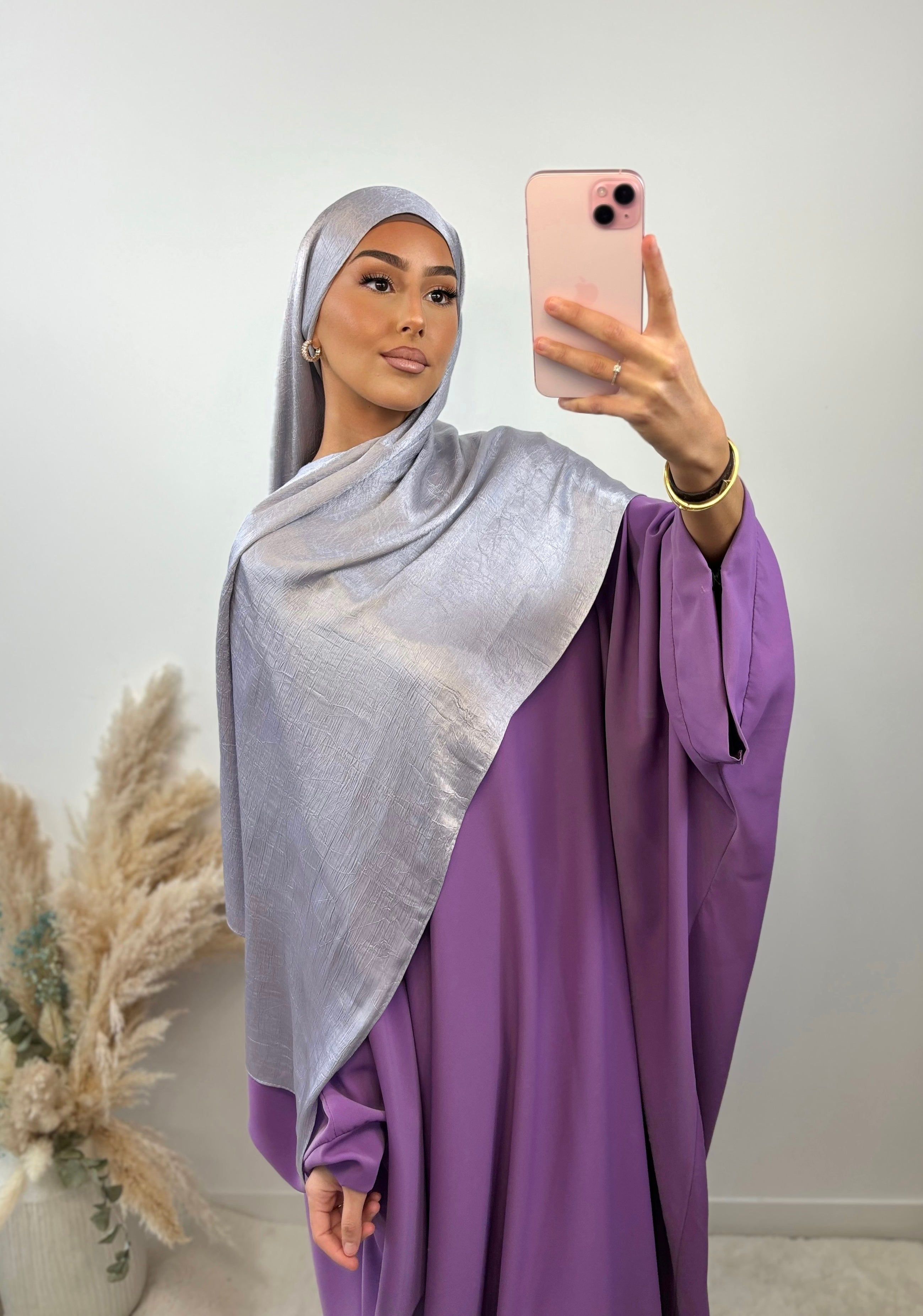 Reversible satin veil - Lilac
