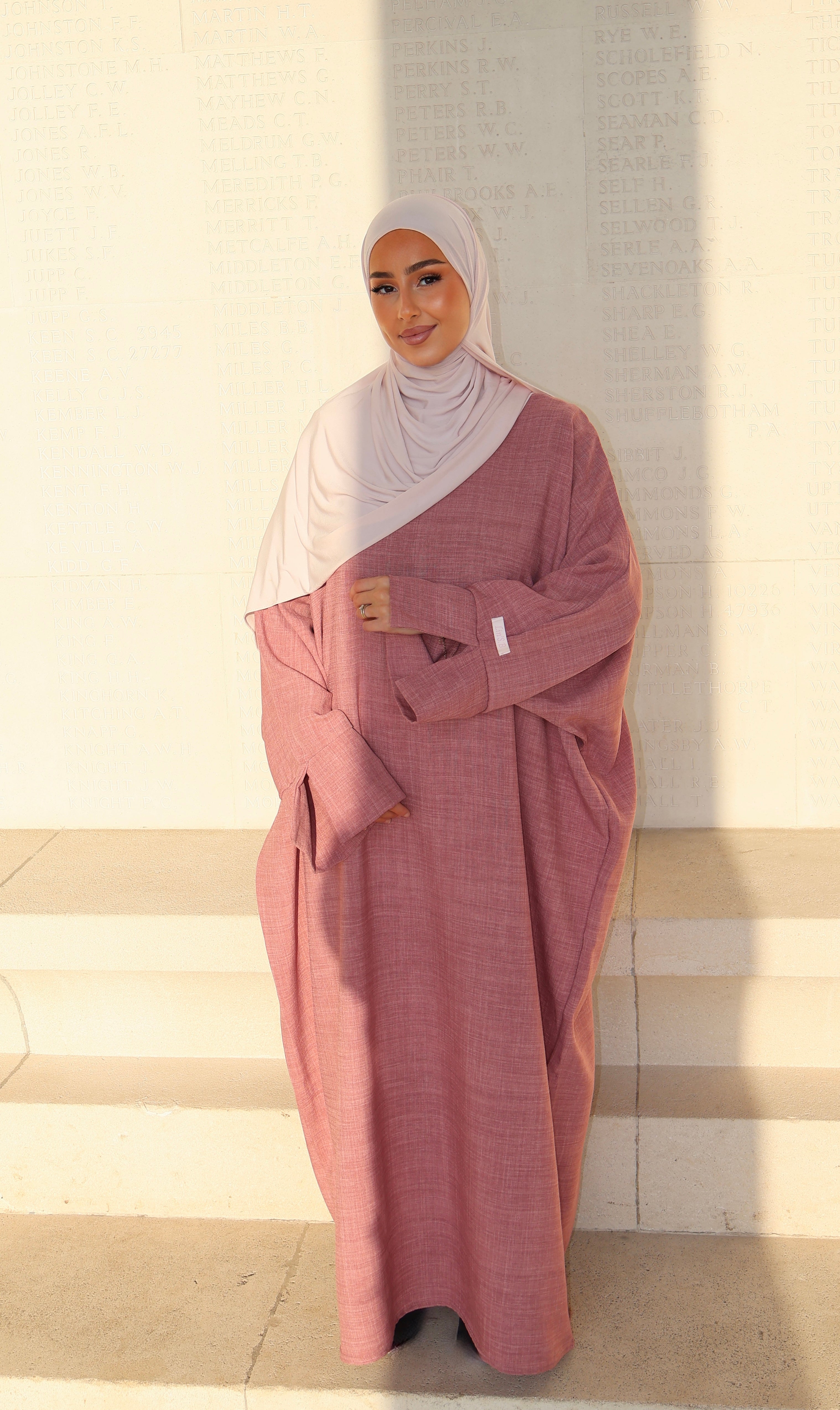 LIN'S B linen abaya - old pink