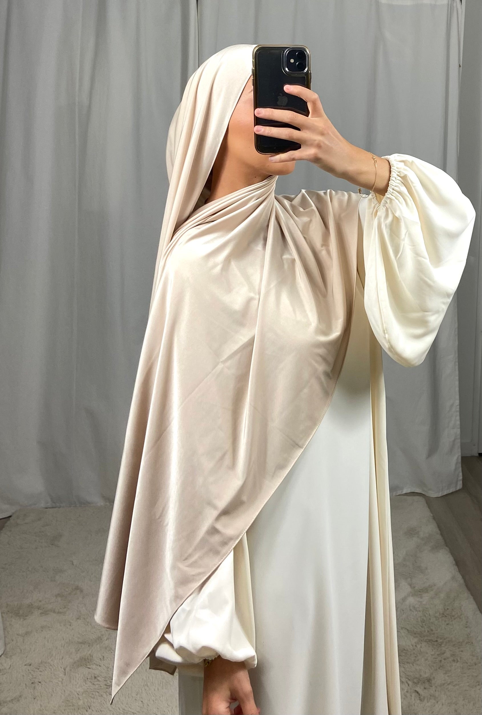 Jersey premium de luxe satiné DUBAI - BEIGE SABLÉ