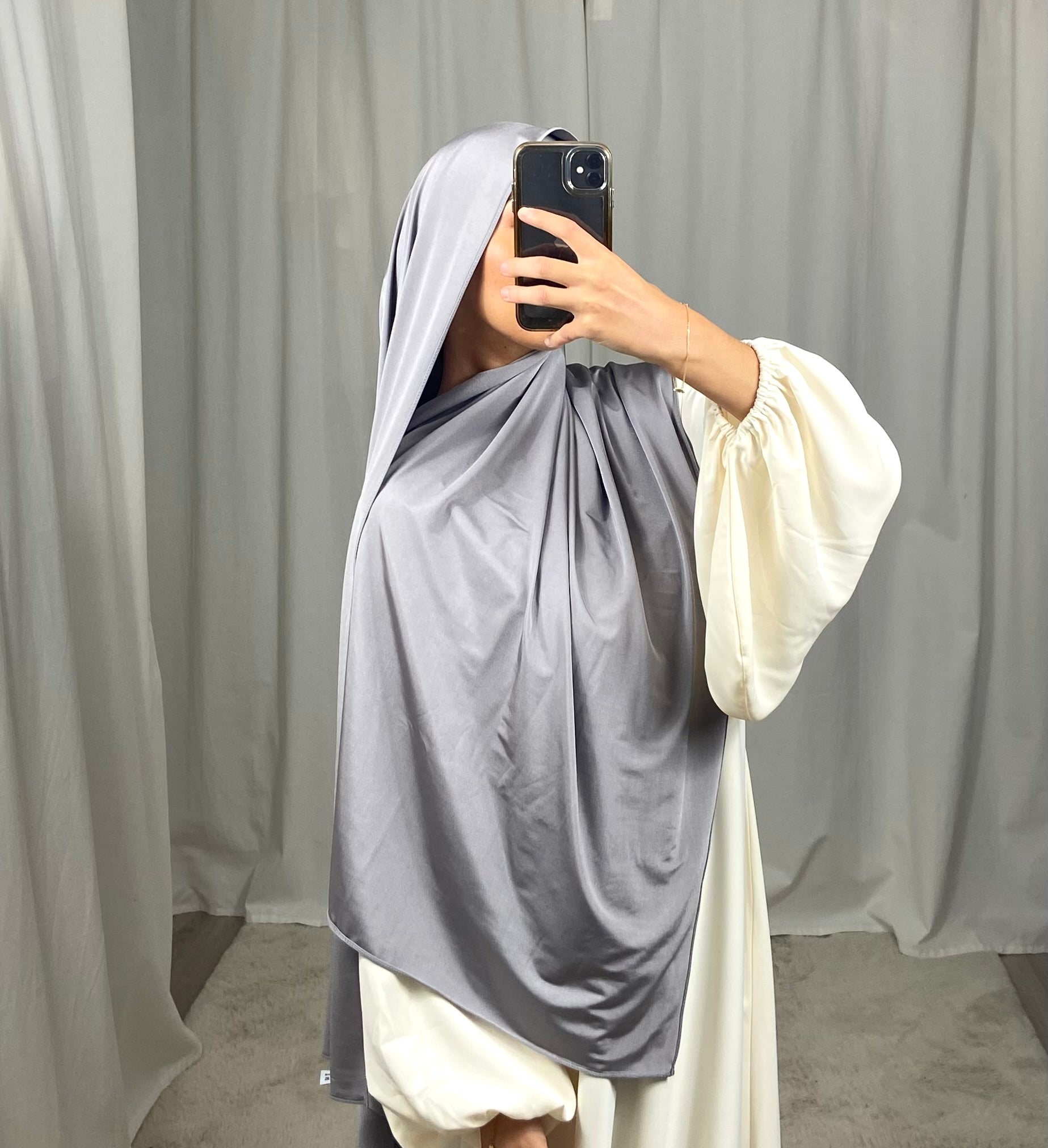 Jersey premium de luxe satiné DUBAI - GRIS
