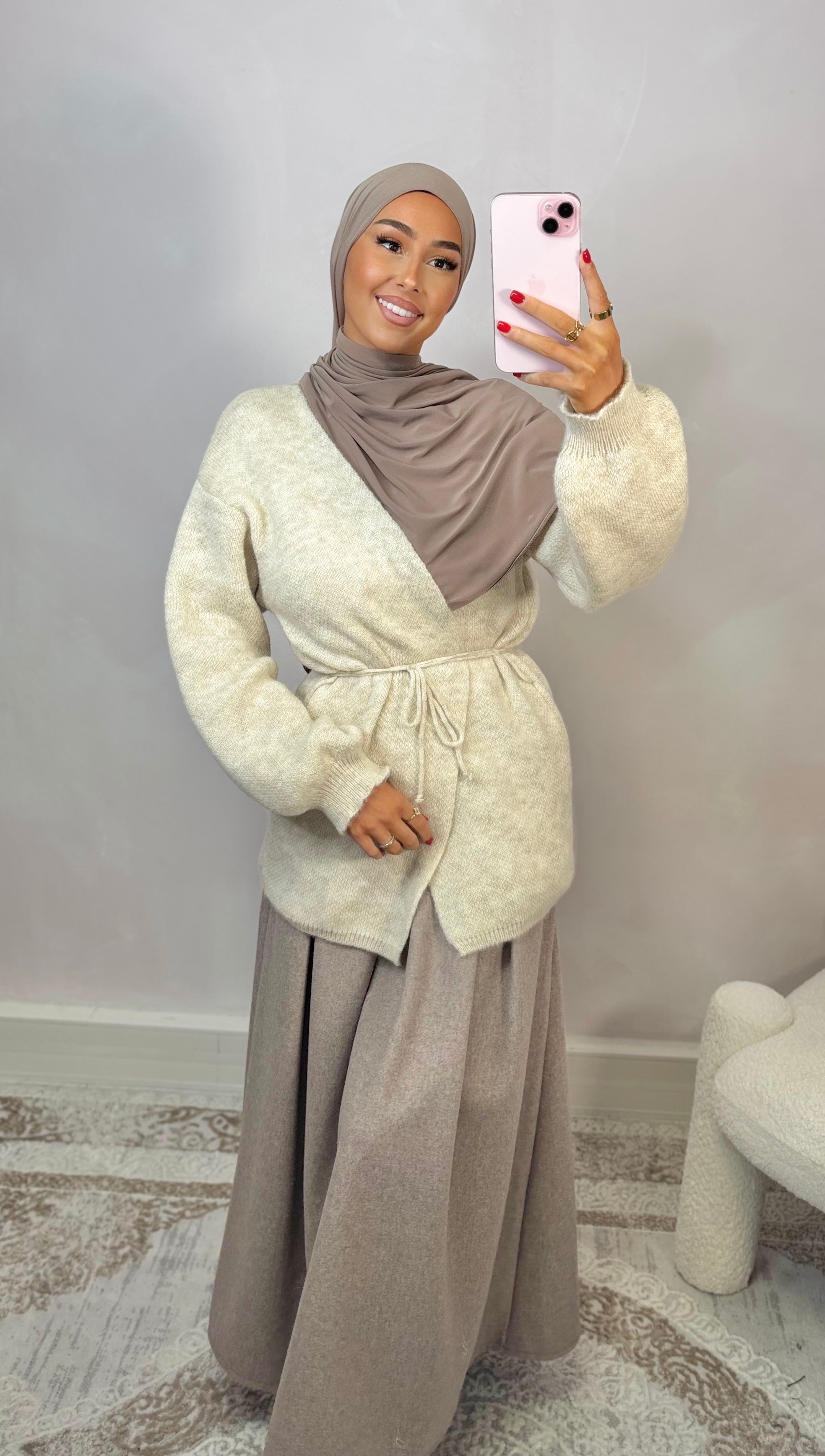 Wrap cardigan - beige