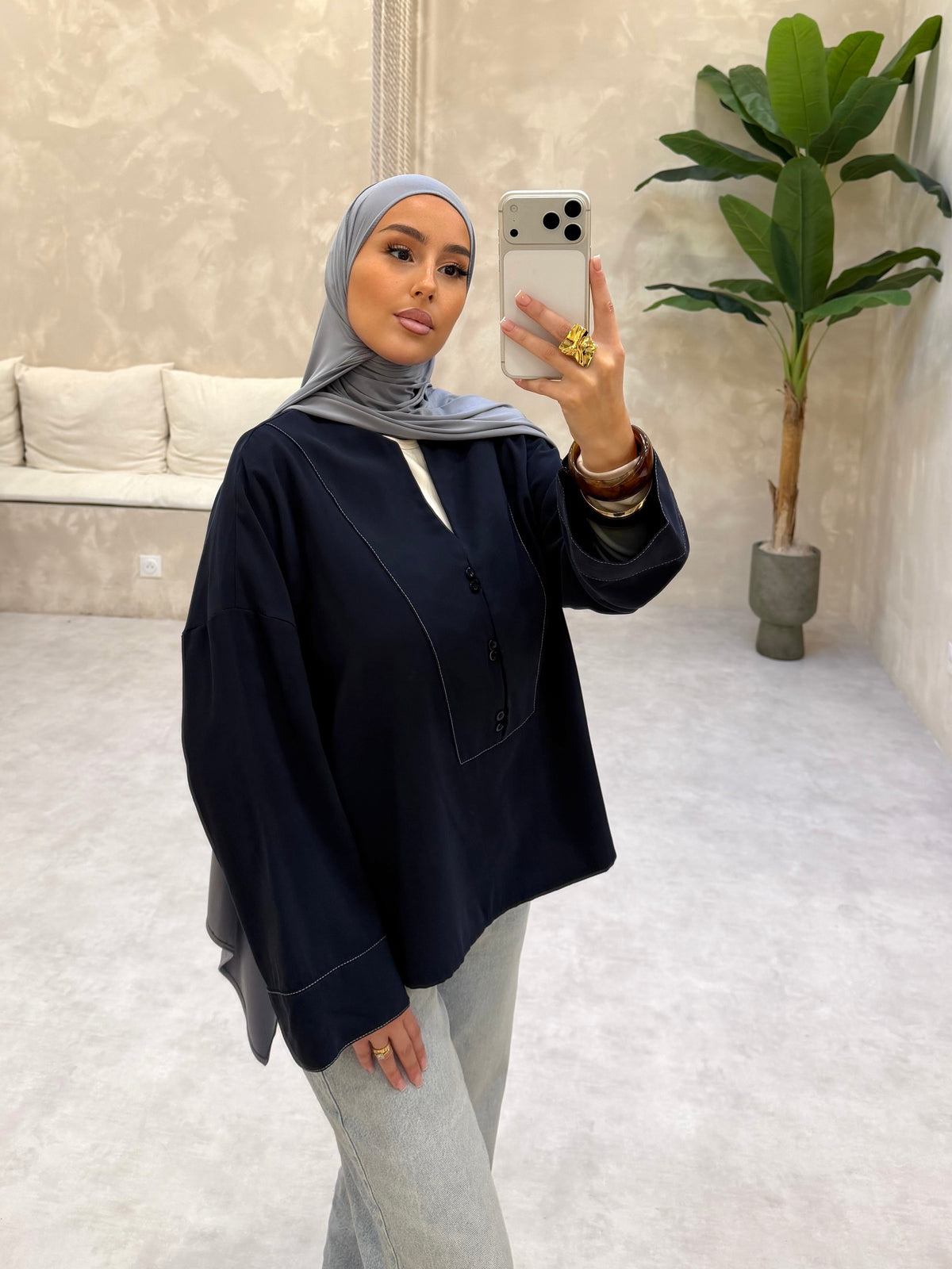 BLOUSE - DARK BLUE