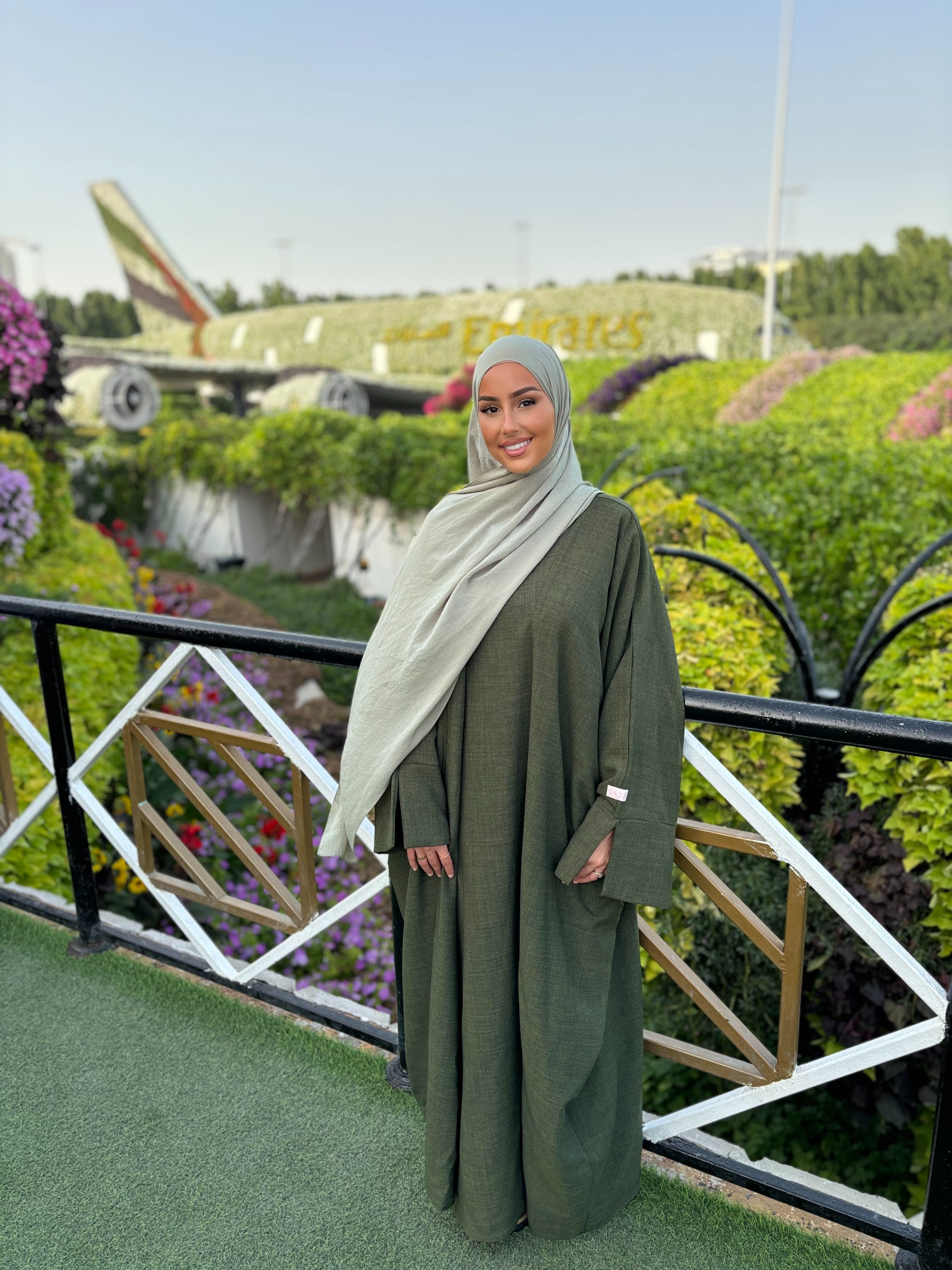 Linen set under abaya + kimono LIN'S B