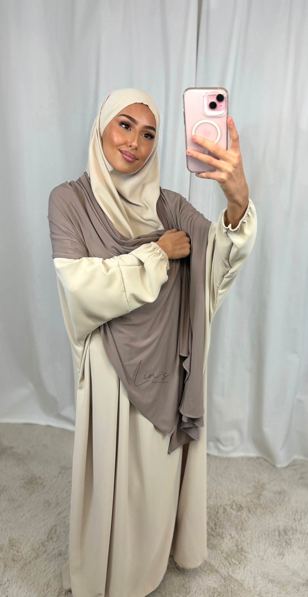 Jilbeb 1 Pièce soie de medine - CRÈME