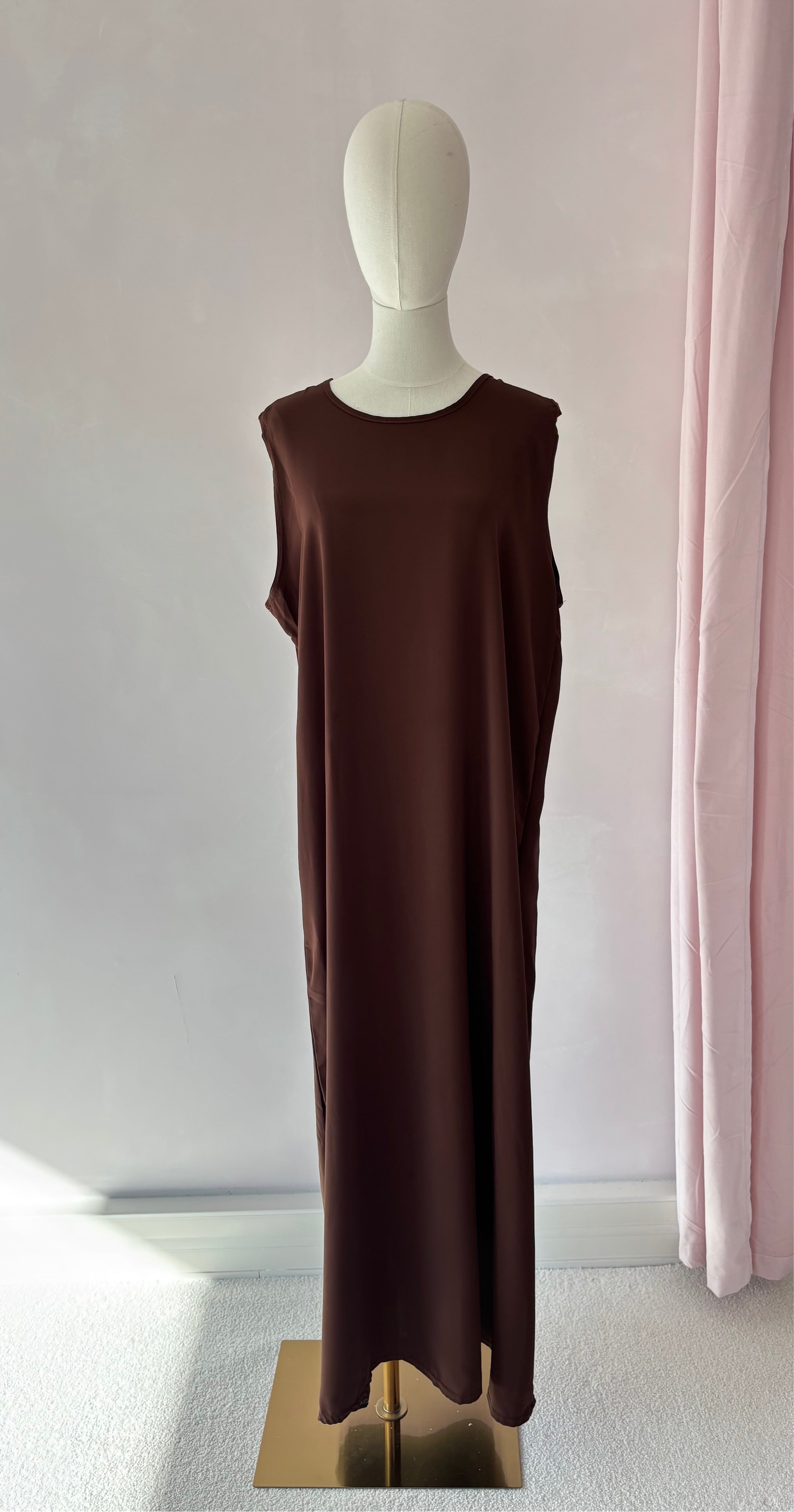 Sous robe soie de medine - marron foncé