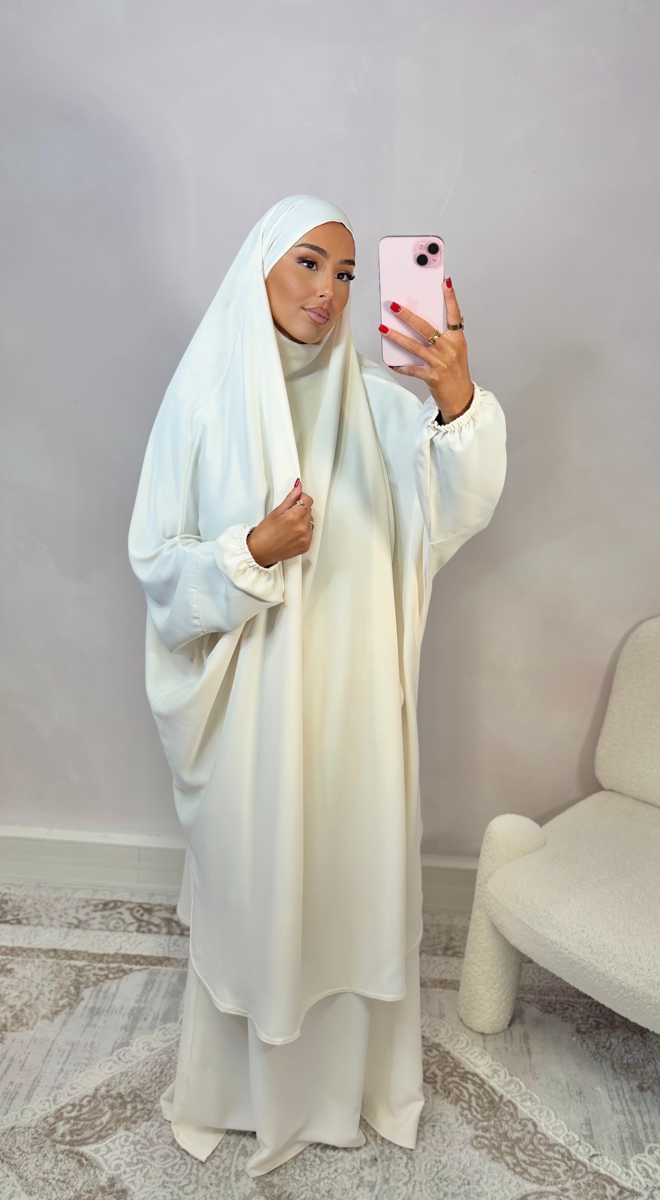 Jilbeb 2 Pièces soie de medine - Milk