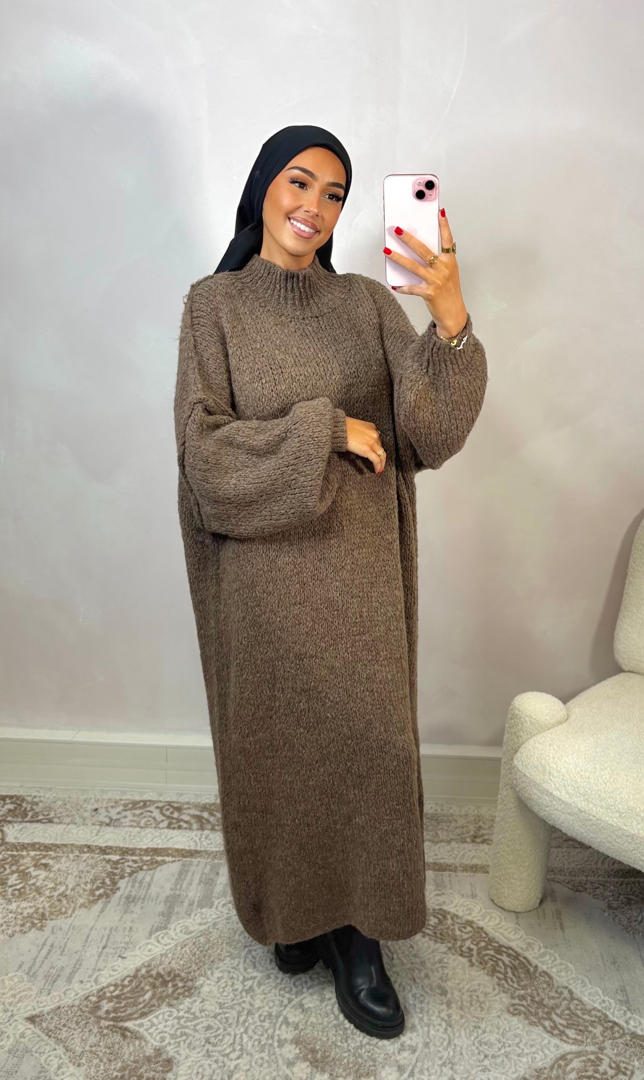 LANA Kleid - Dunkeltaupe