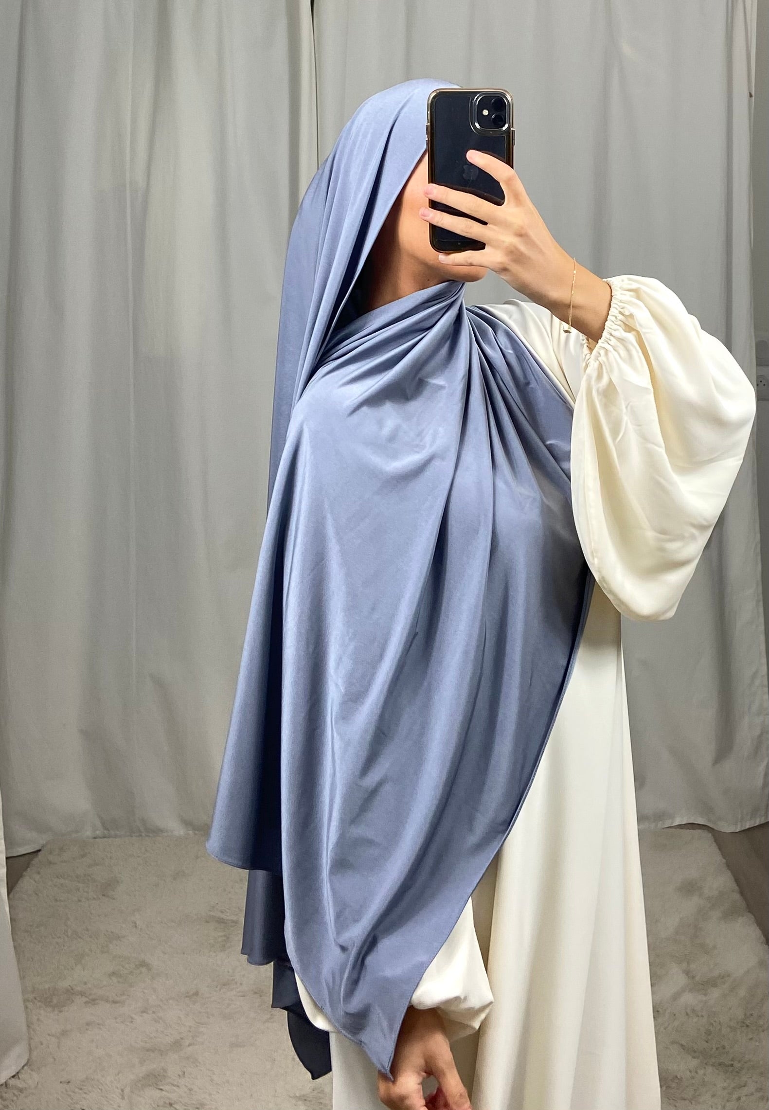 Jersey premium de luxe satiné DUBAI - GRIS SOURIS
