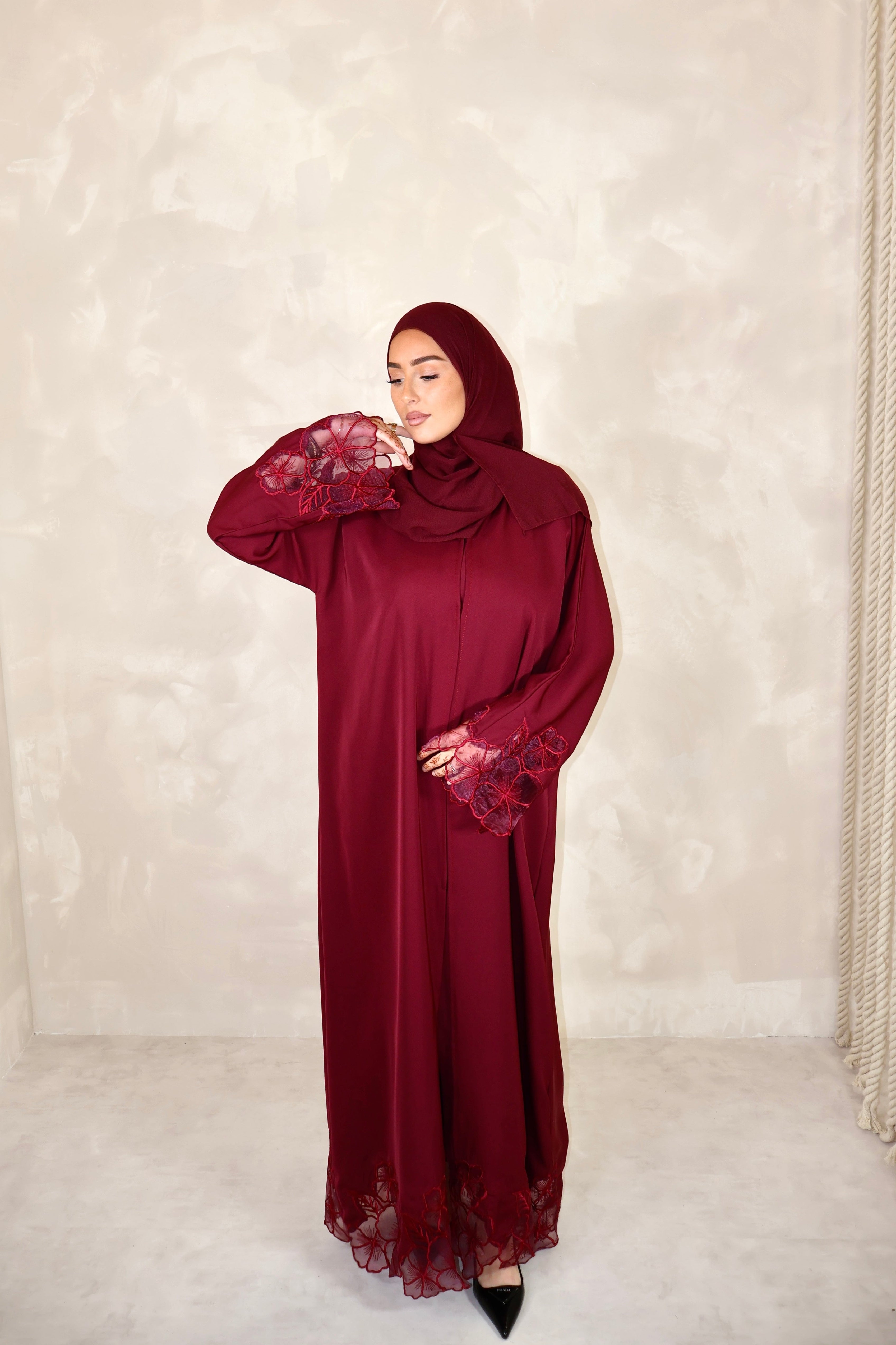Abaya de Dubai (n114) - ARABIA BURGUNDY