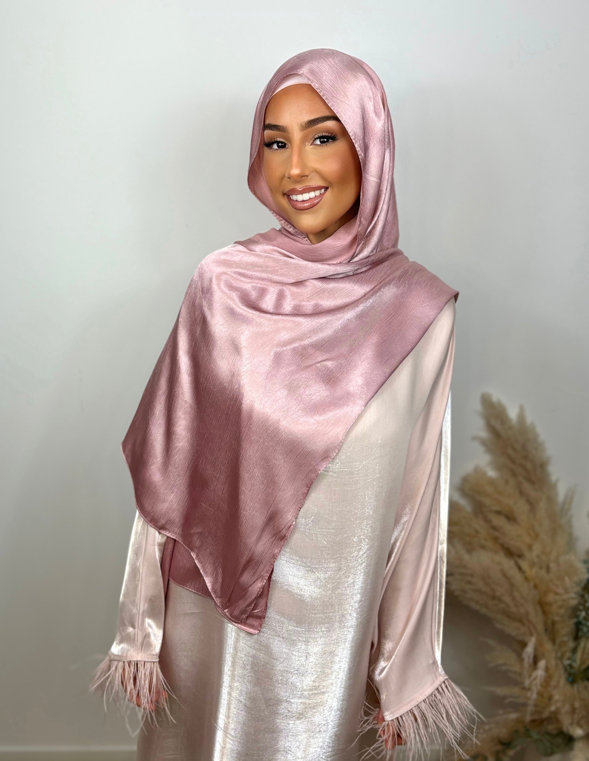 Voile satiné réversible - pink