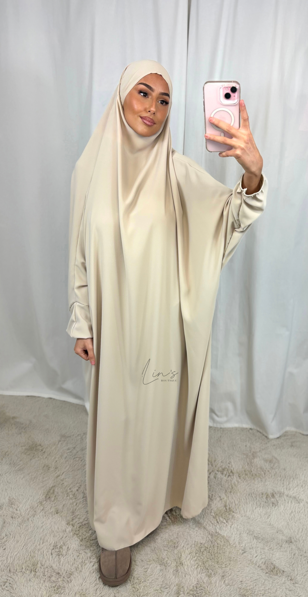 Jilbeb 1 Pièce soie de medine - CRÈME