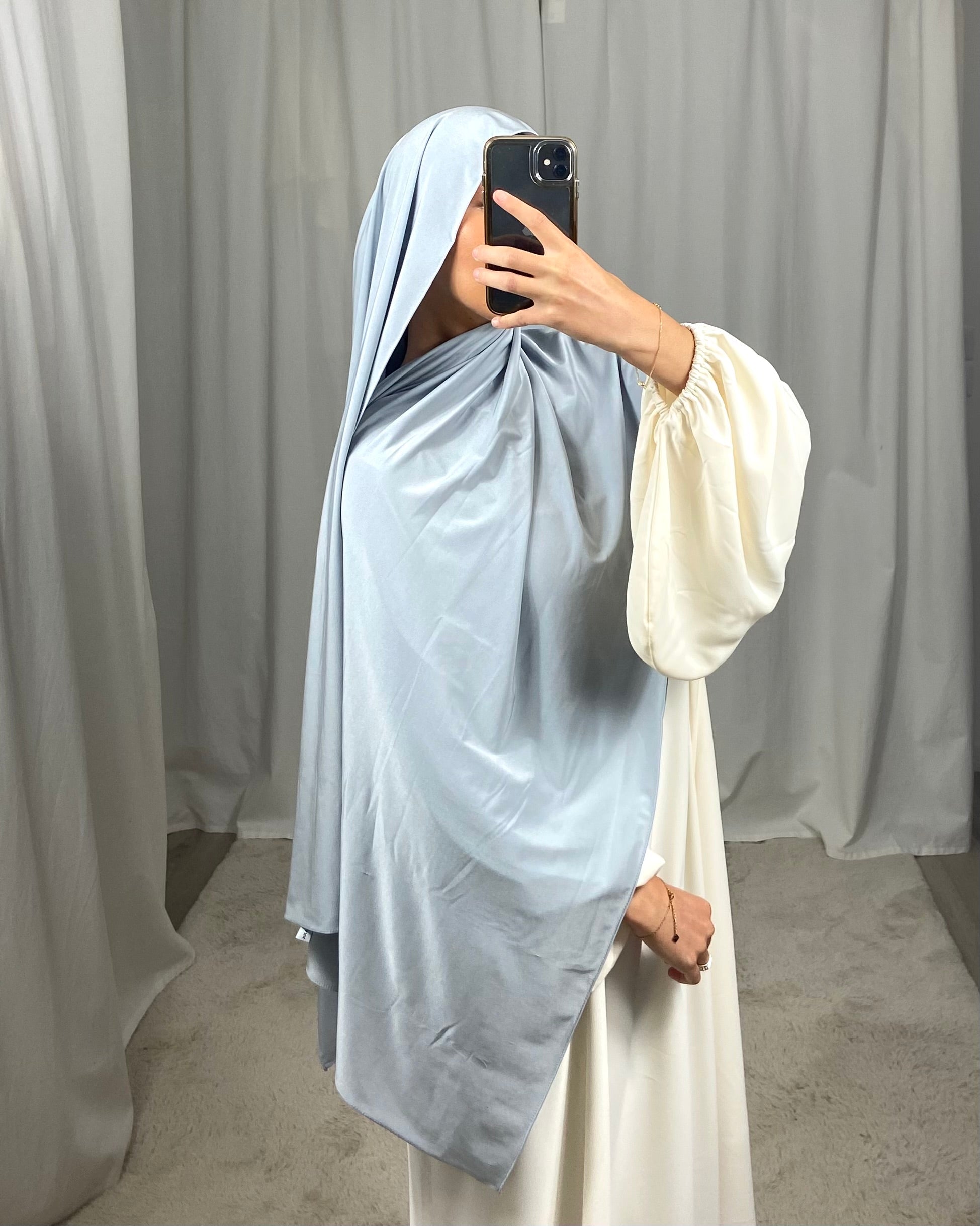 Jersey premium de luxe satiné DUBAI - GRIS PERLE