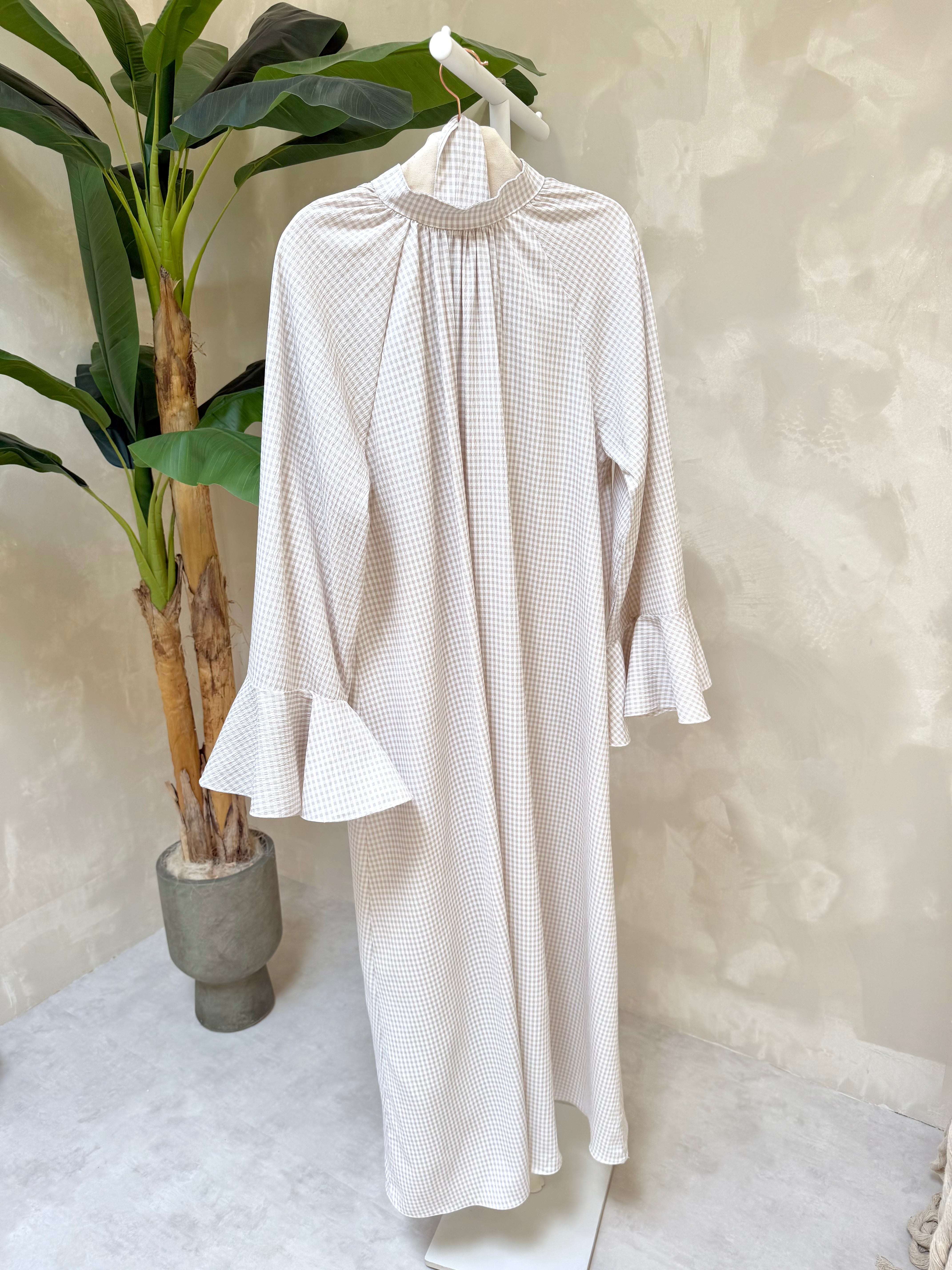ROBE POPELINE - taupe