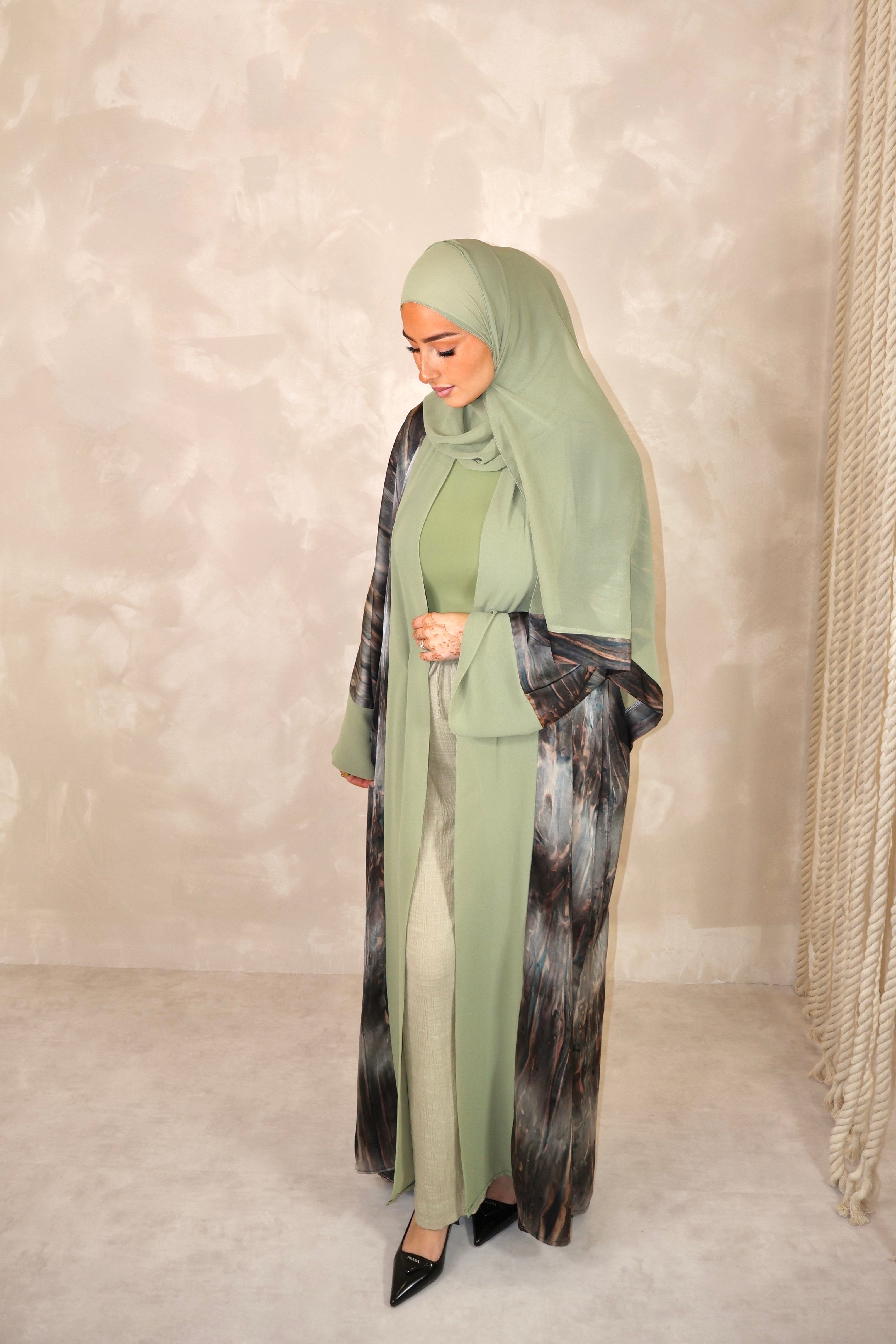 Création Lin’S.B Kimono de Dubai (n117) - SIGNATURE PISTACHIO