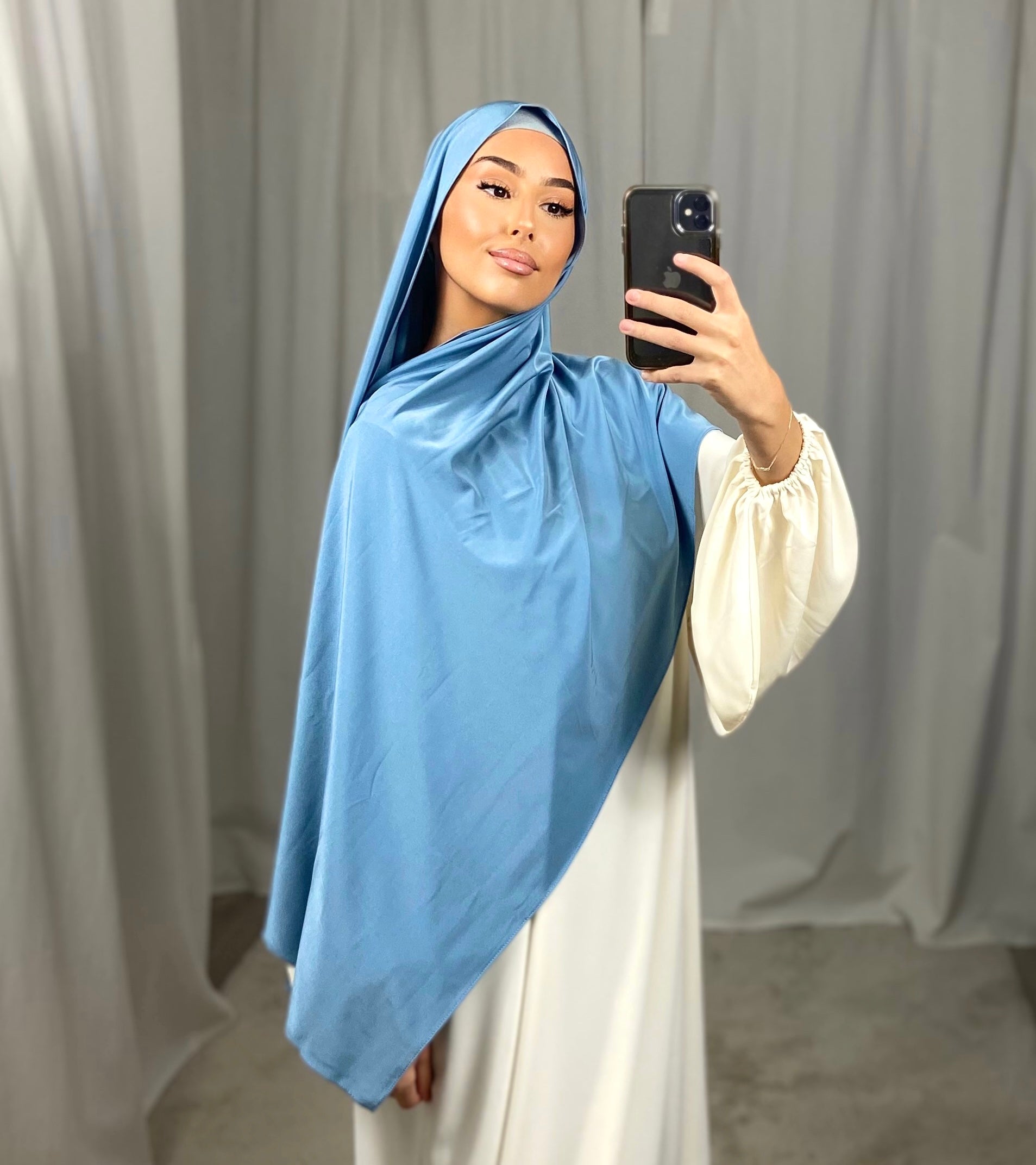 Jersey premium de luxe satiné DUBAI - BLUE JEAN