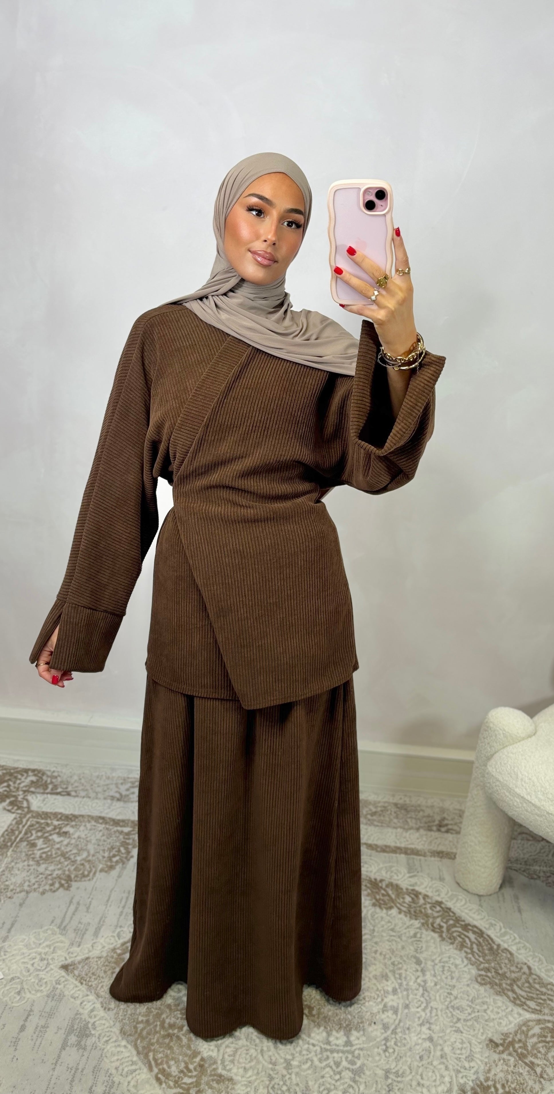 NYSSA skirt set - dark brown