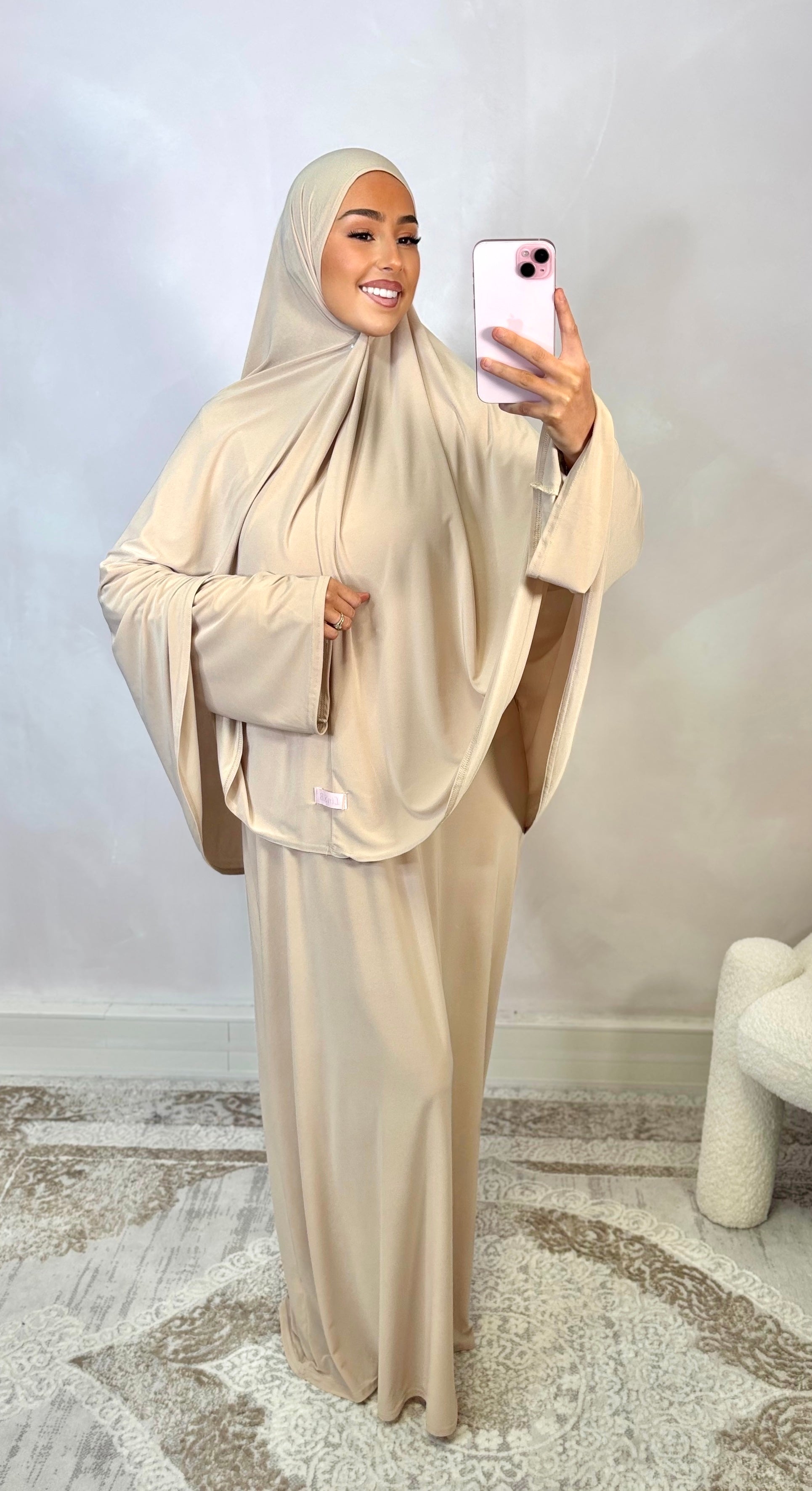 LIN'S B Luxury Premium Jersey Prayer Set - Cream