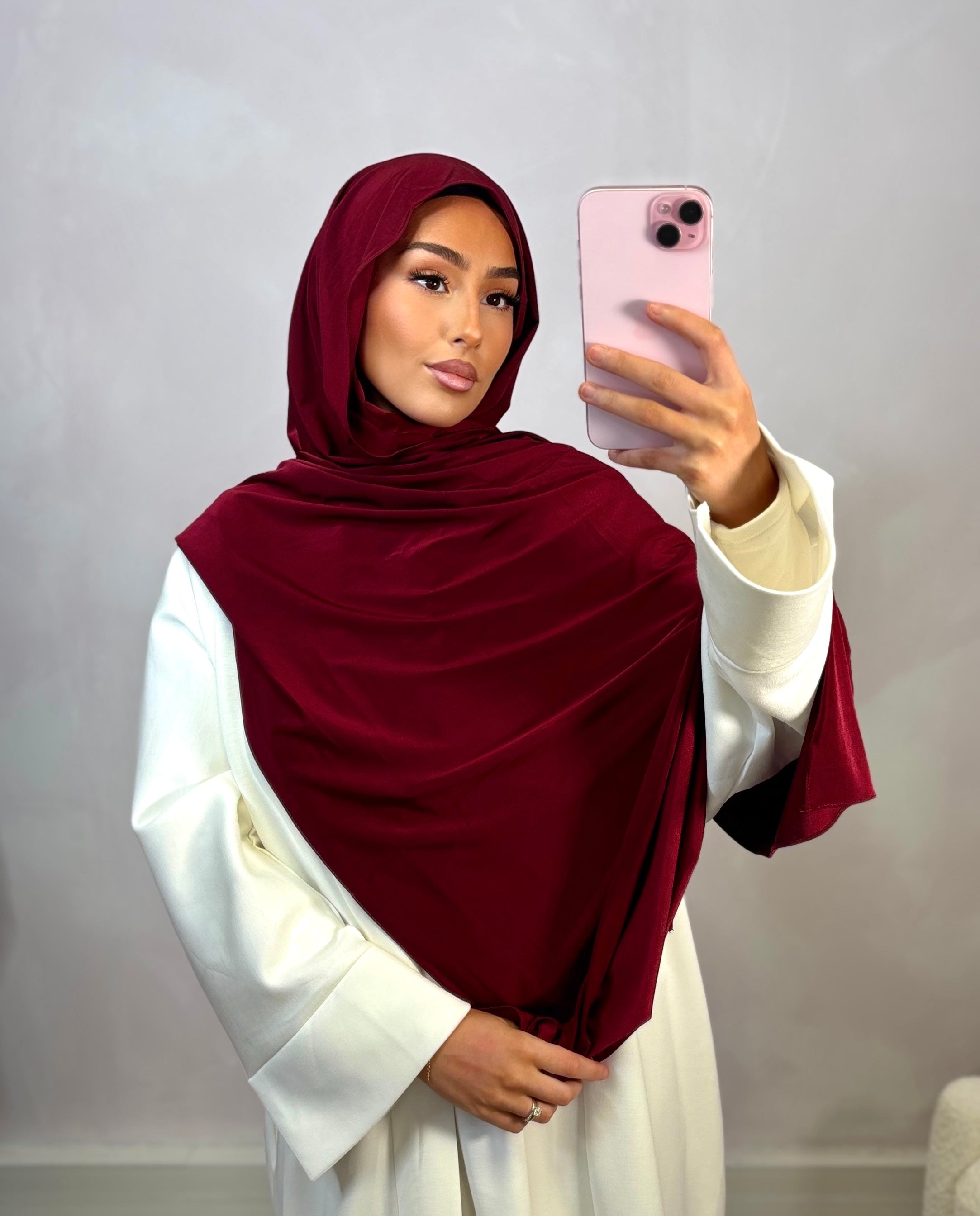Jersey premium de luxe satiné - bordeaux
