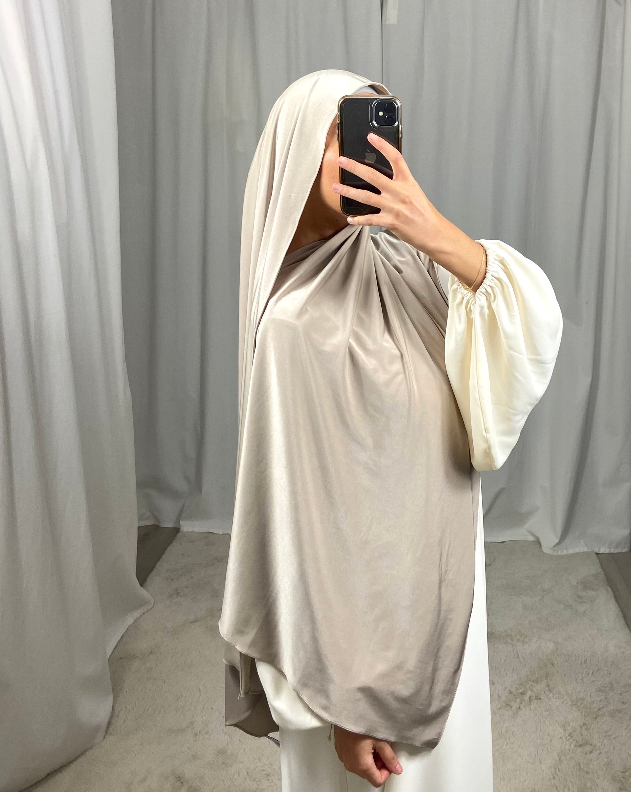 Jersey premium de luxe satiné - TAUPE CLAIR