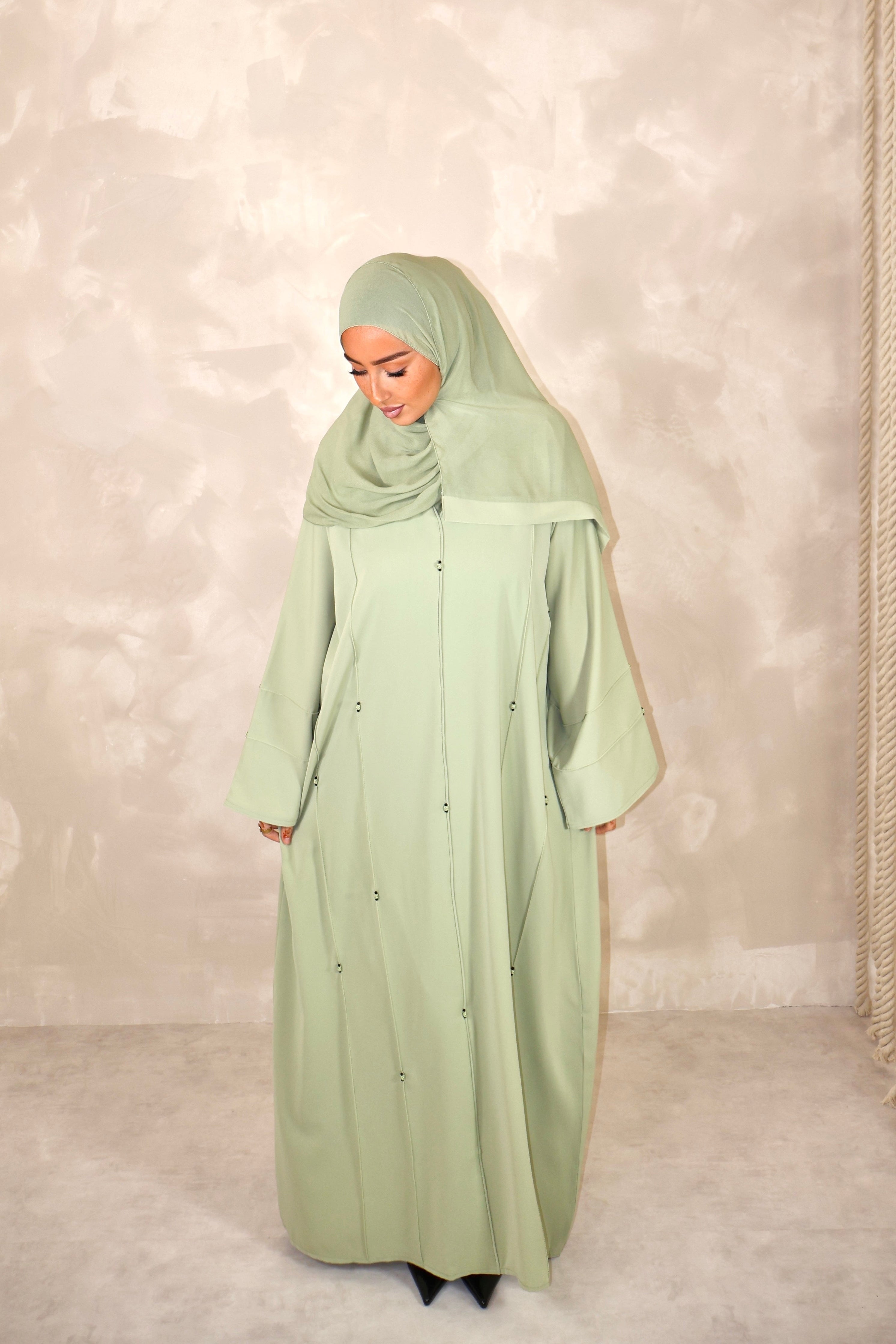 Abaya de Dubai (n107) - SAFIRA PISTACHIO