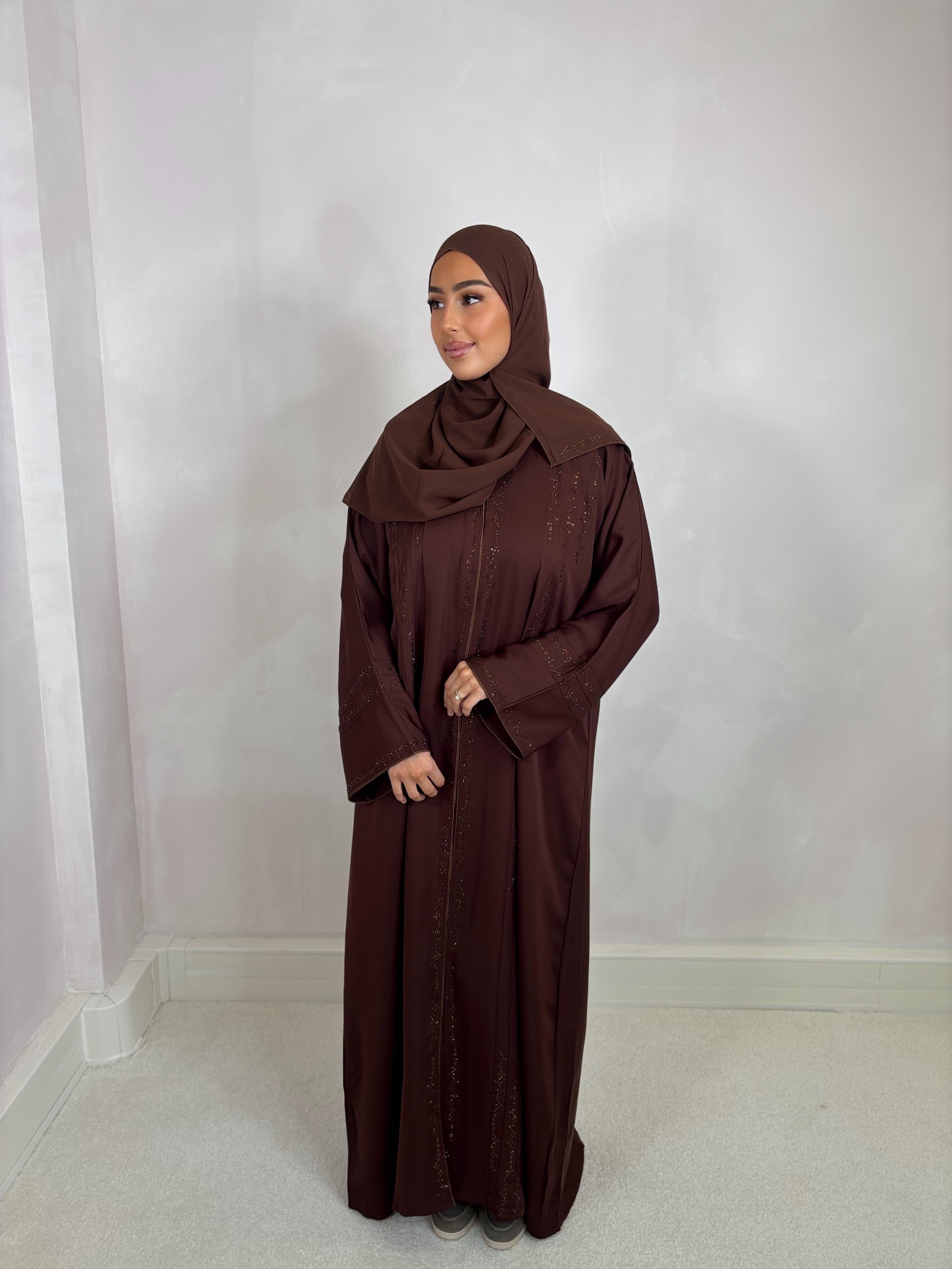 NOOR Dubai Abaya (n5) - dark brown