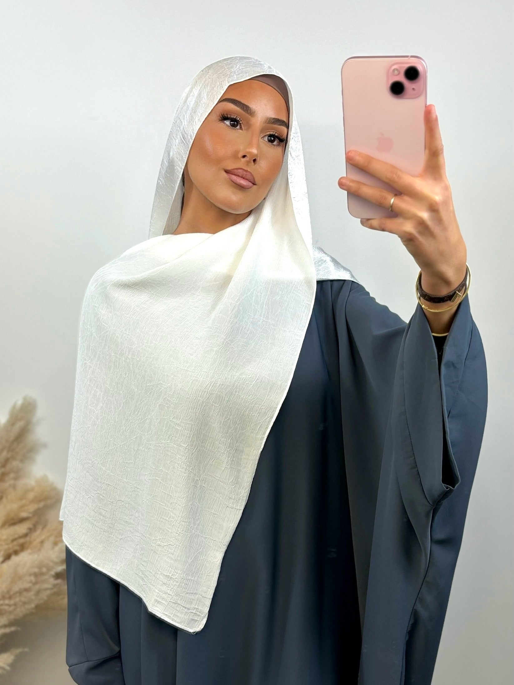 Voile satiné réversible - écru