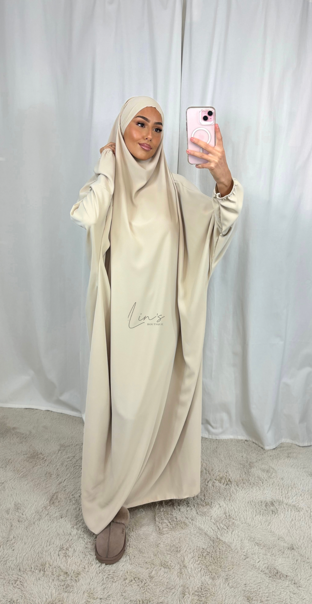 Jilbeb 1 Pièce soie de medine - CRÈME