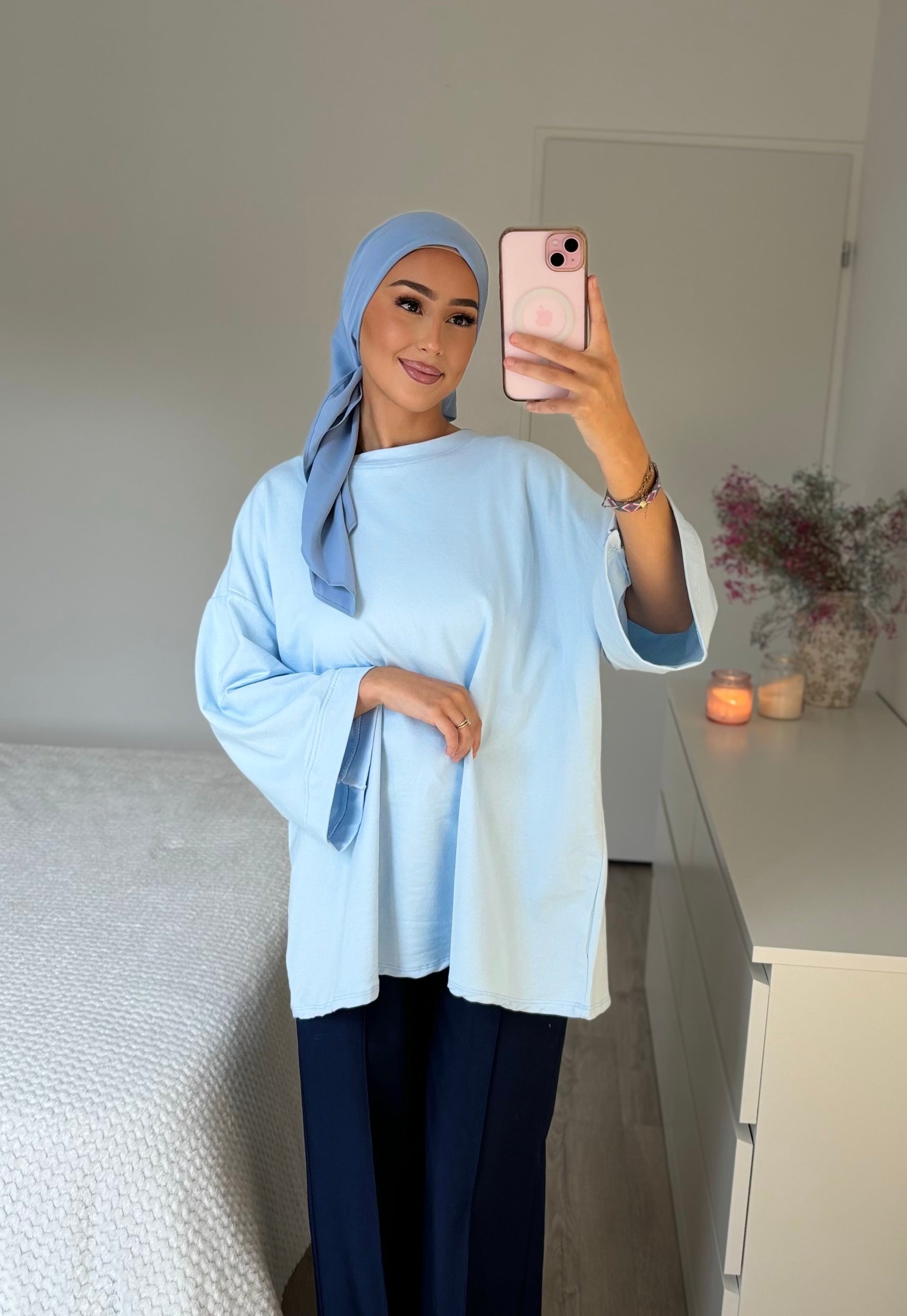 3/4 sleeve T-shirt - baby blue