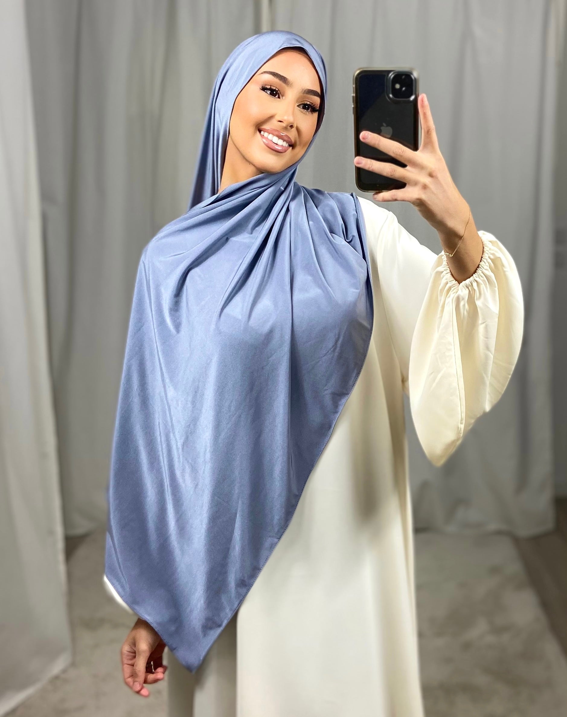 Jersey premium de luxe satiné DUBAI - GRIS SOURIS