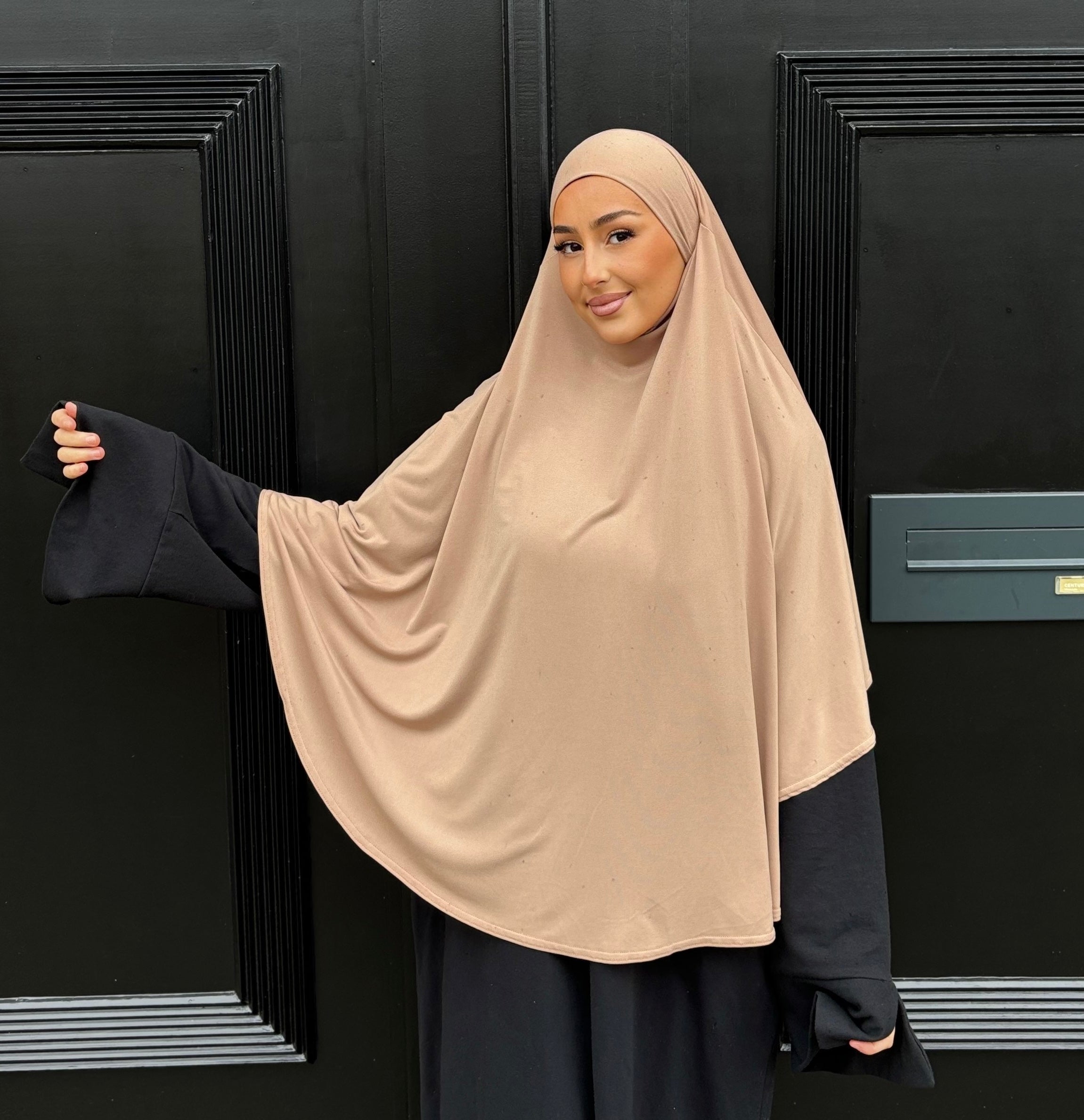 Khimar in luxury premium jersey LIN'S B - cappuccino