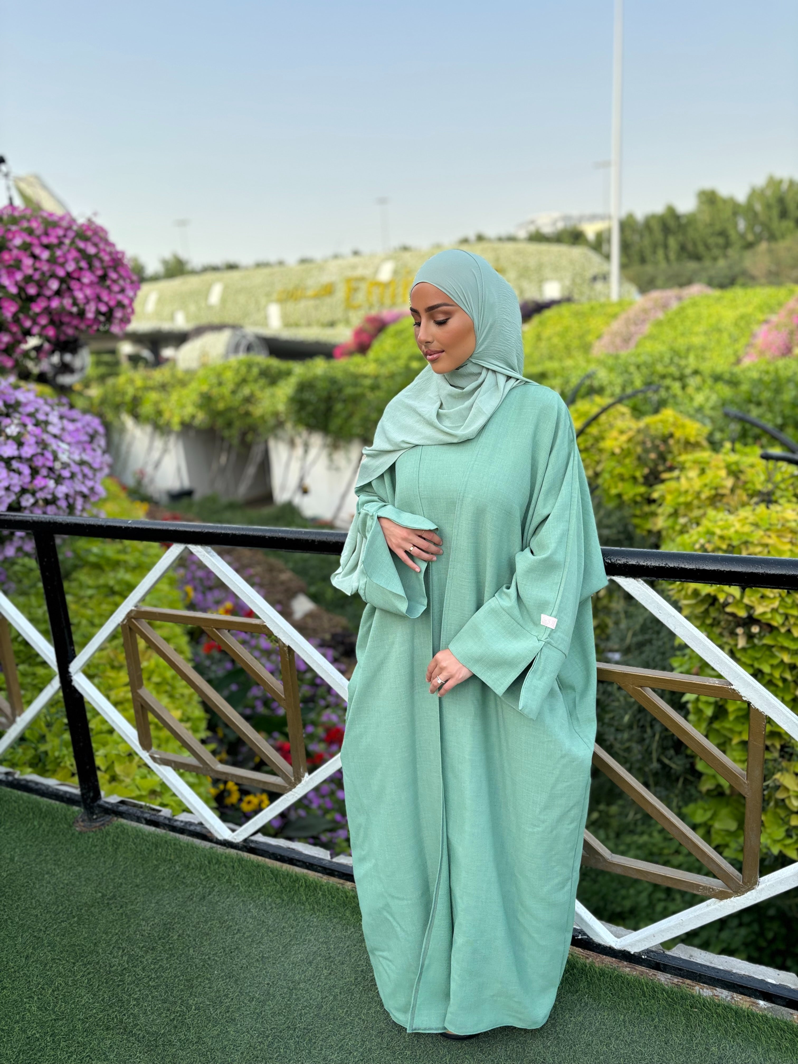 Linen set under abaya + kimono LIN'S B