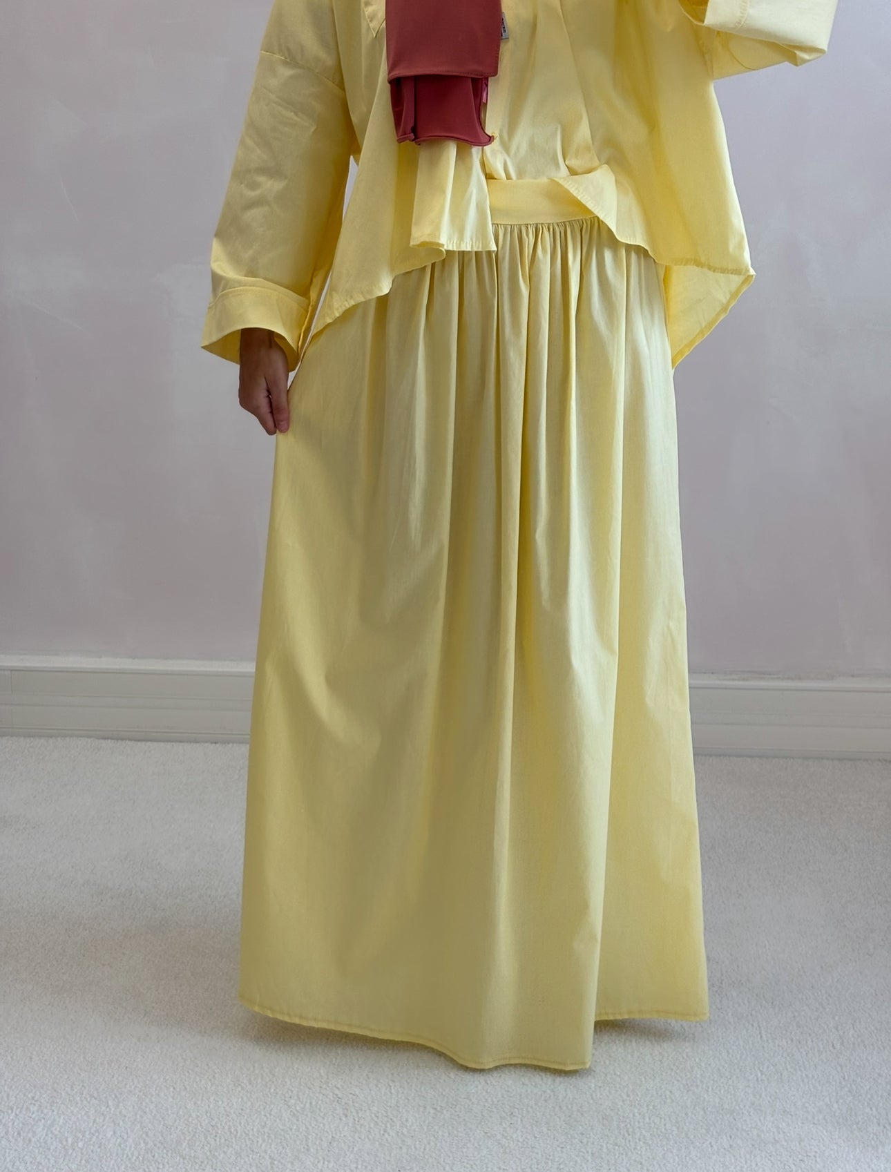 Poplin skirt - pastel yellow