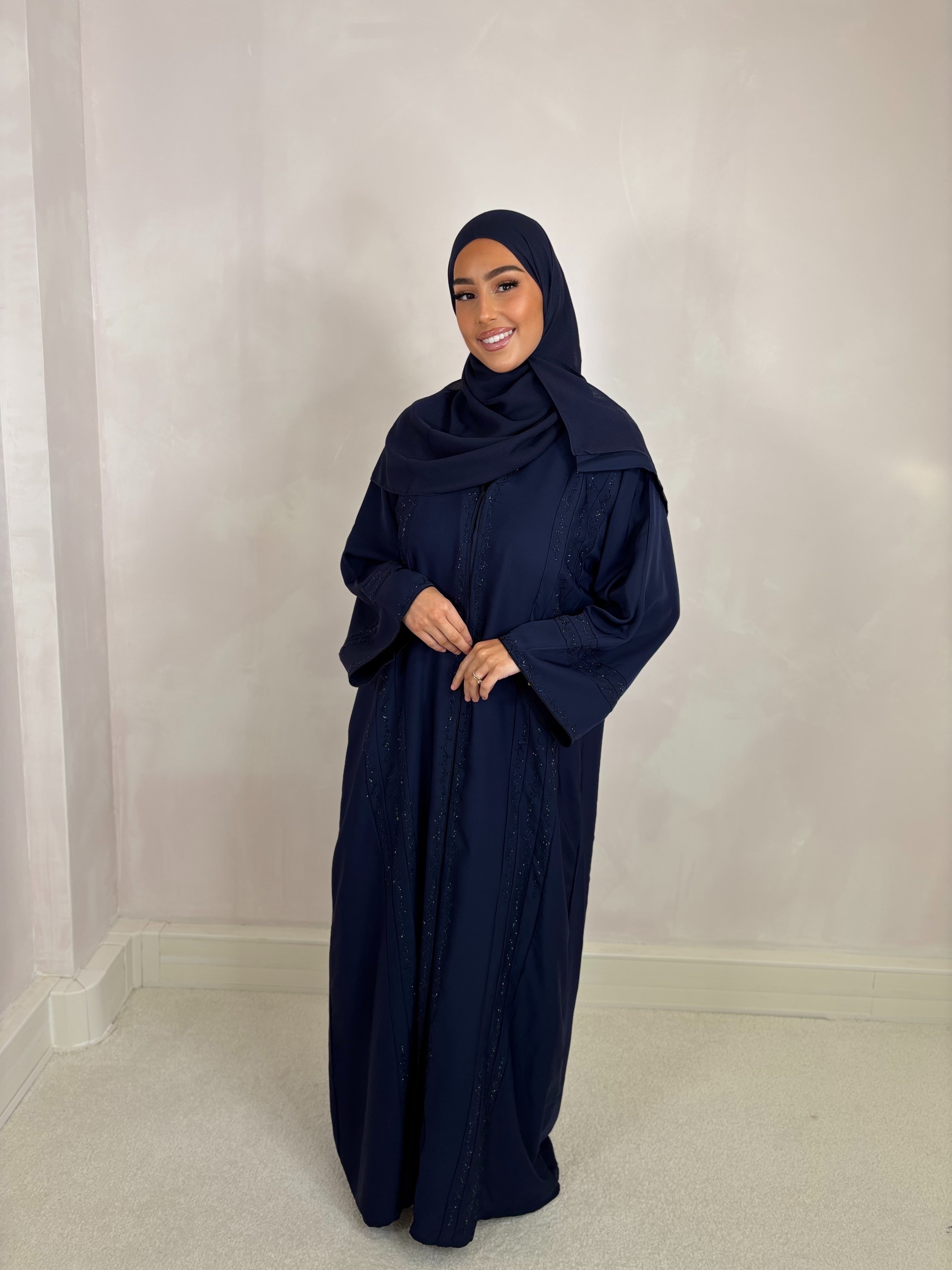 Dubai NOOR abaya (n12) - midnight blue