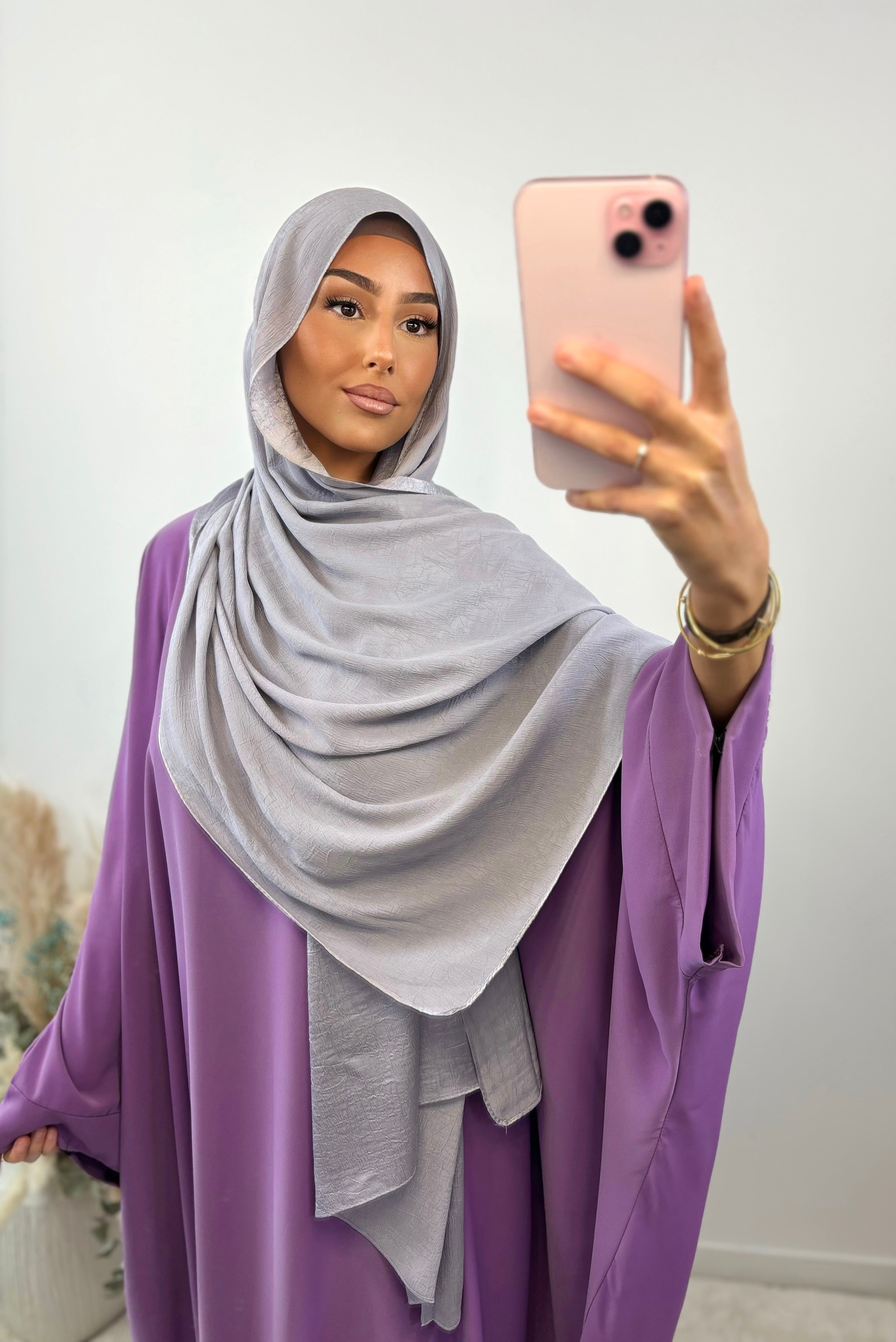Reversible satin veil - Lilac