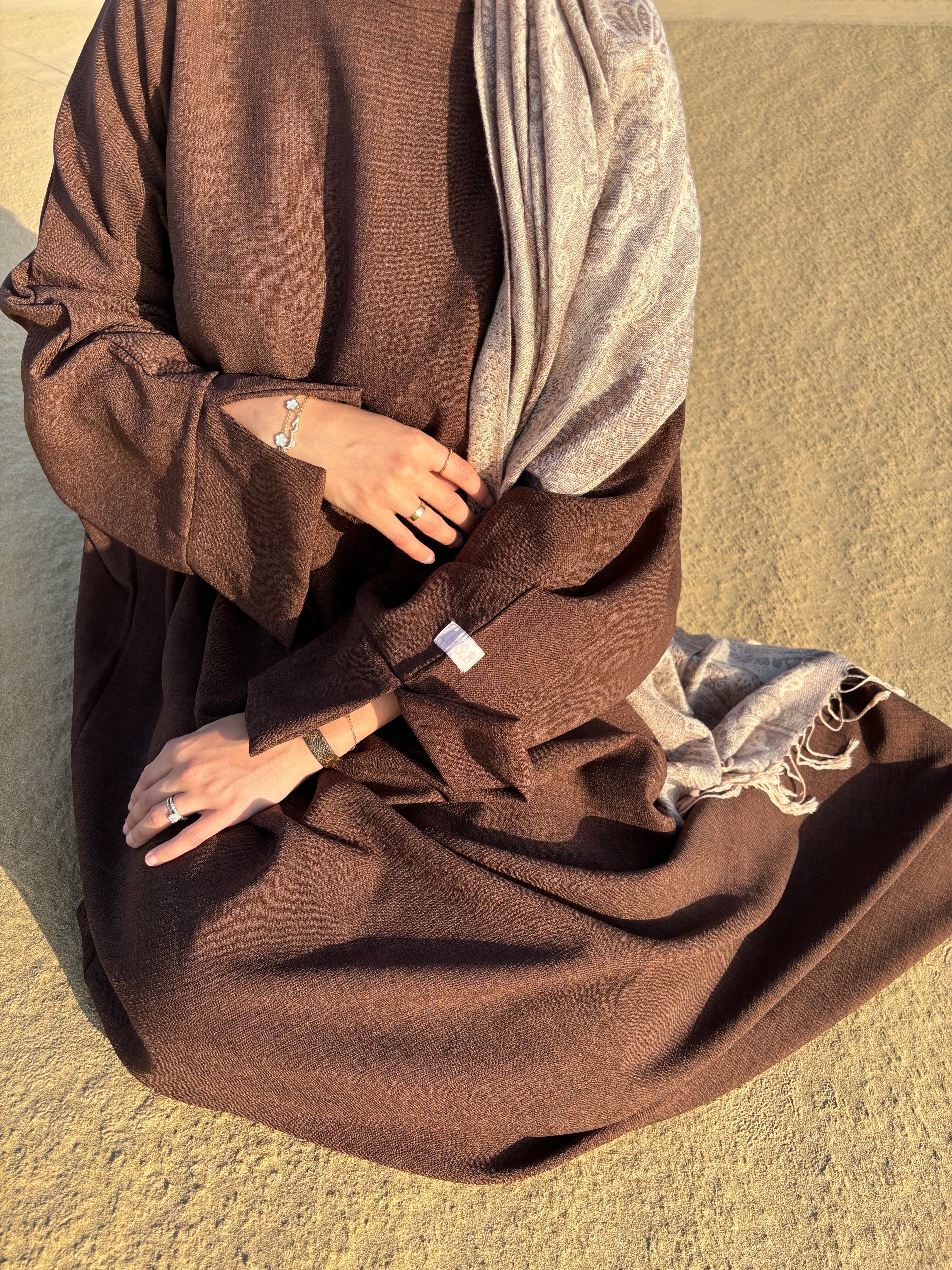 Abaya lin LIN’S B - marron foncé