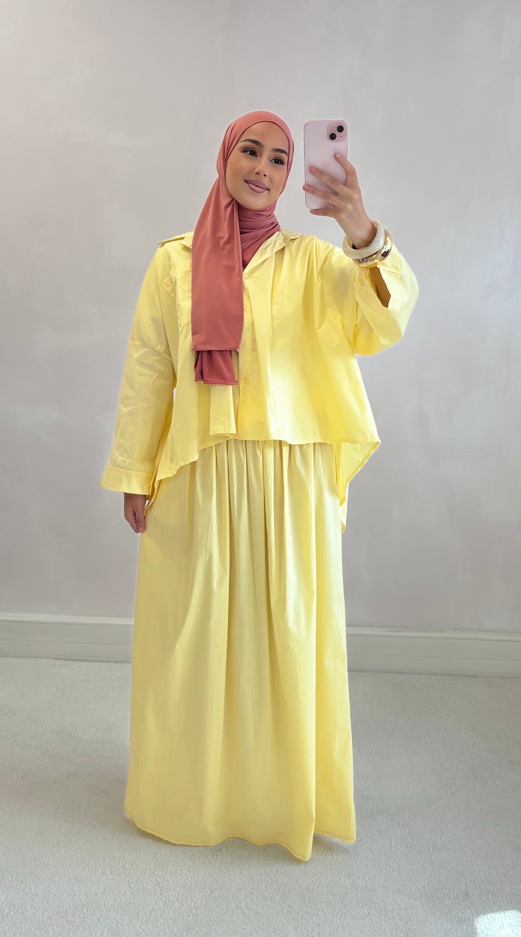 Poplin skirt - pastel yellow