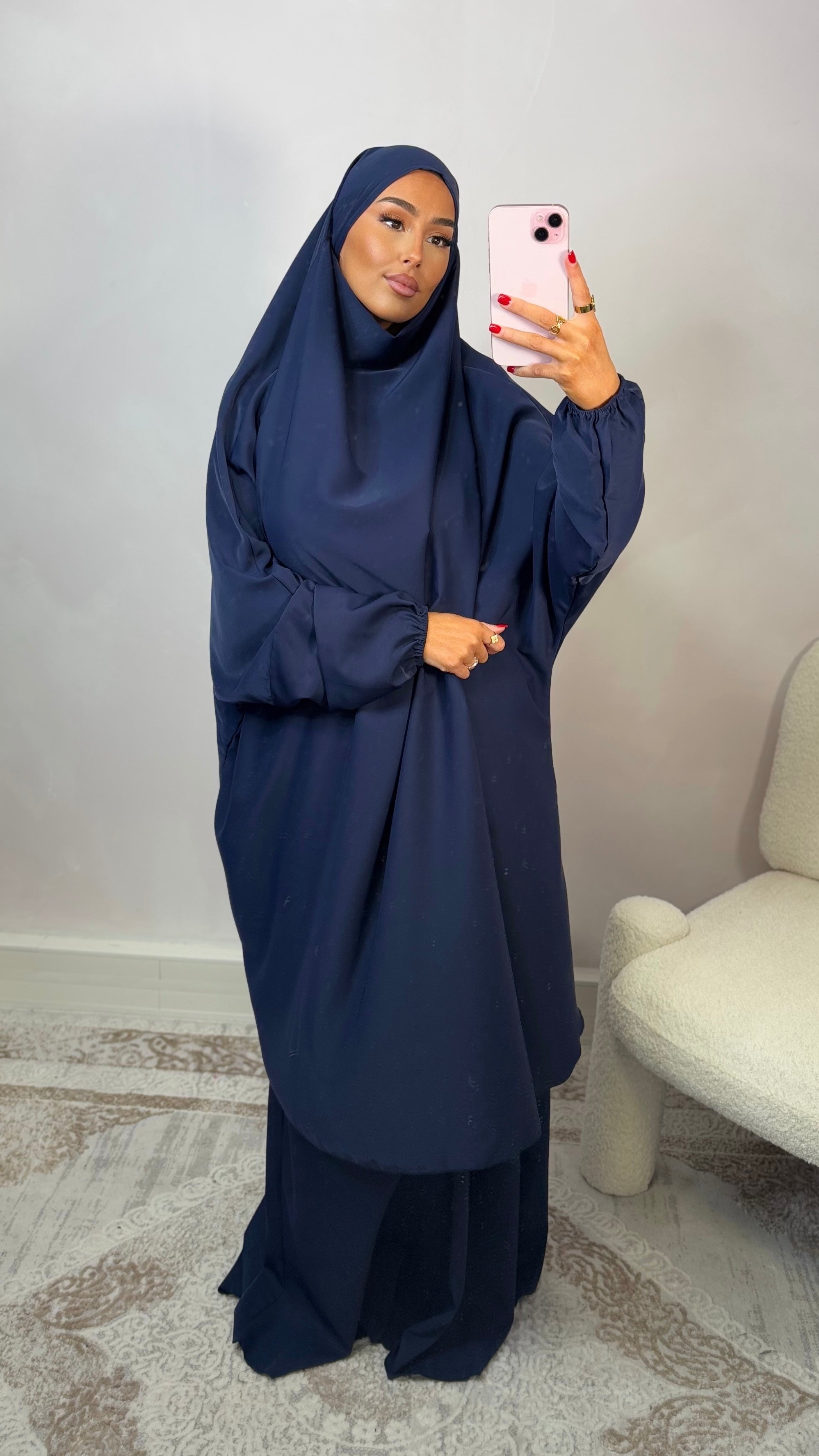 Jilbeb 2 Pieces Medina Silk - Midnight Blue