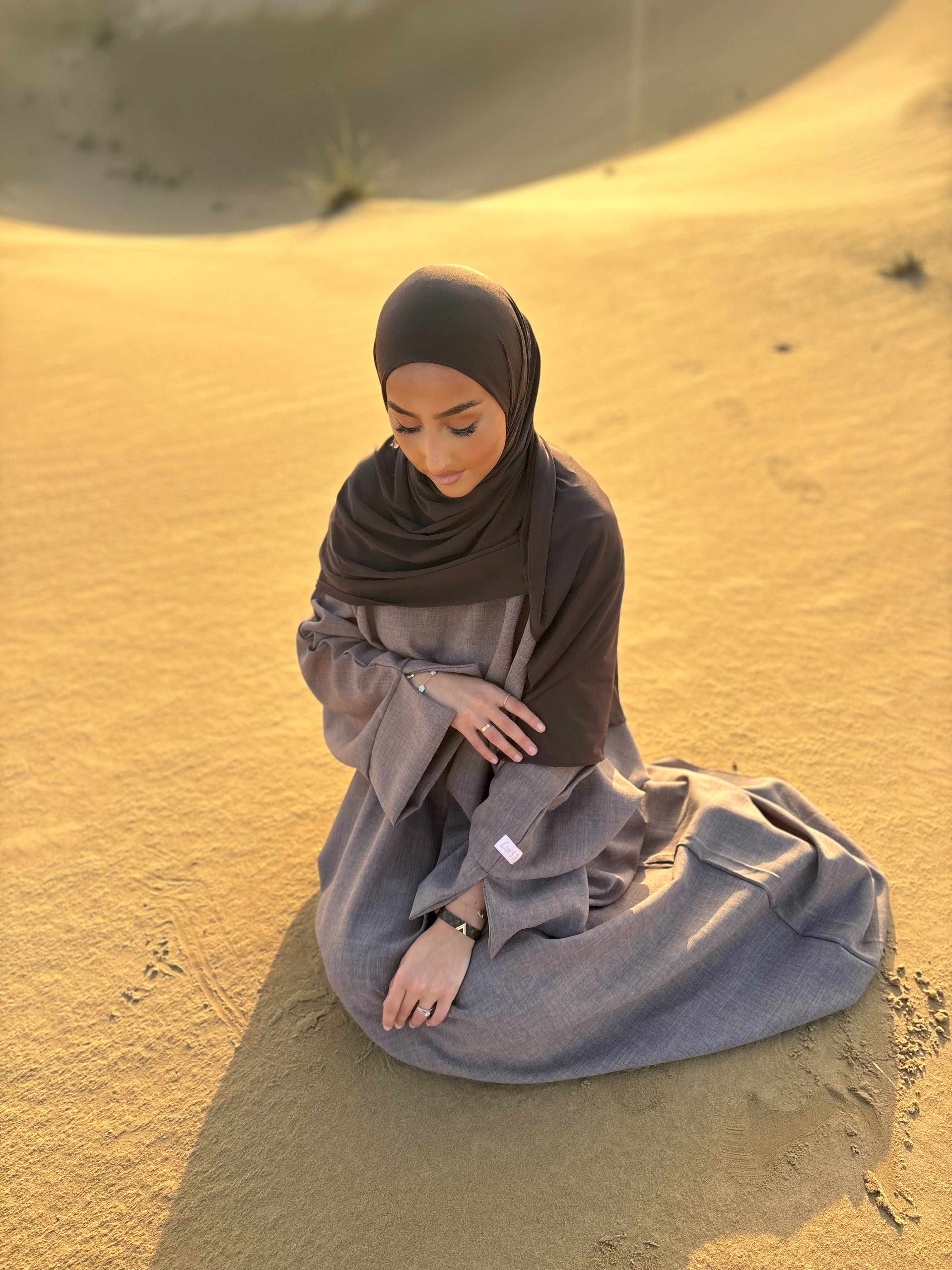 Abaya lin LIN’S B - taupe foncé
