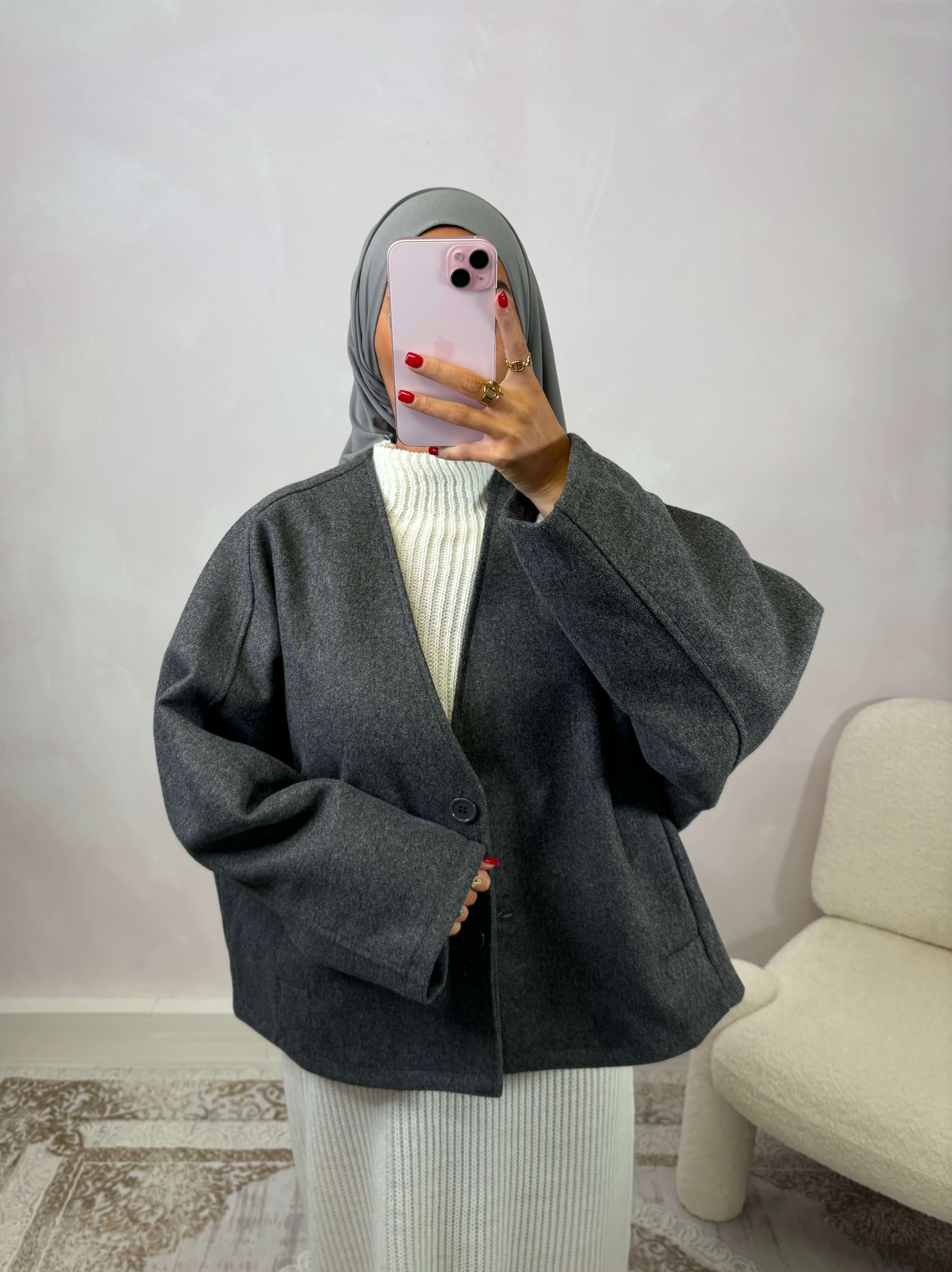 Cardigan jacket - charcoal gray