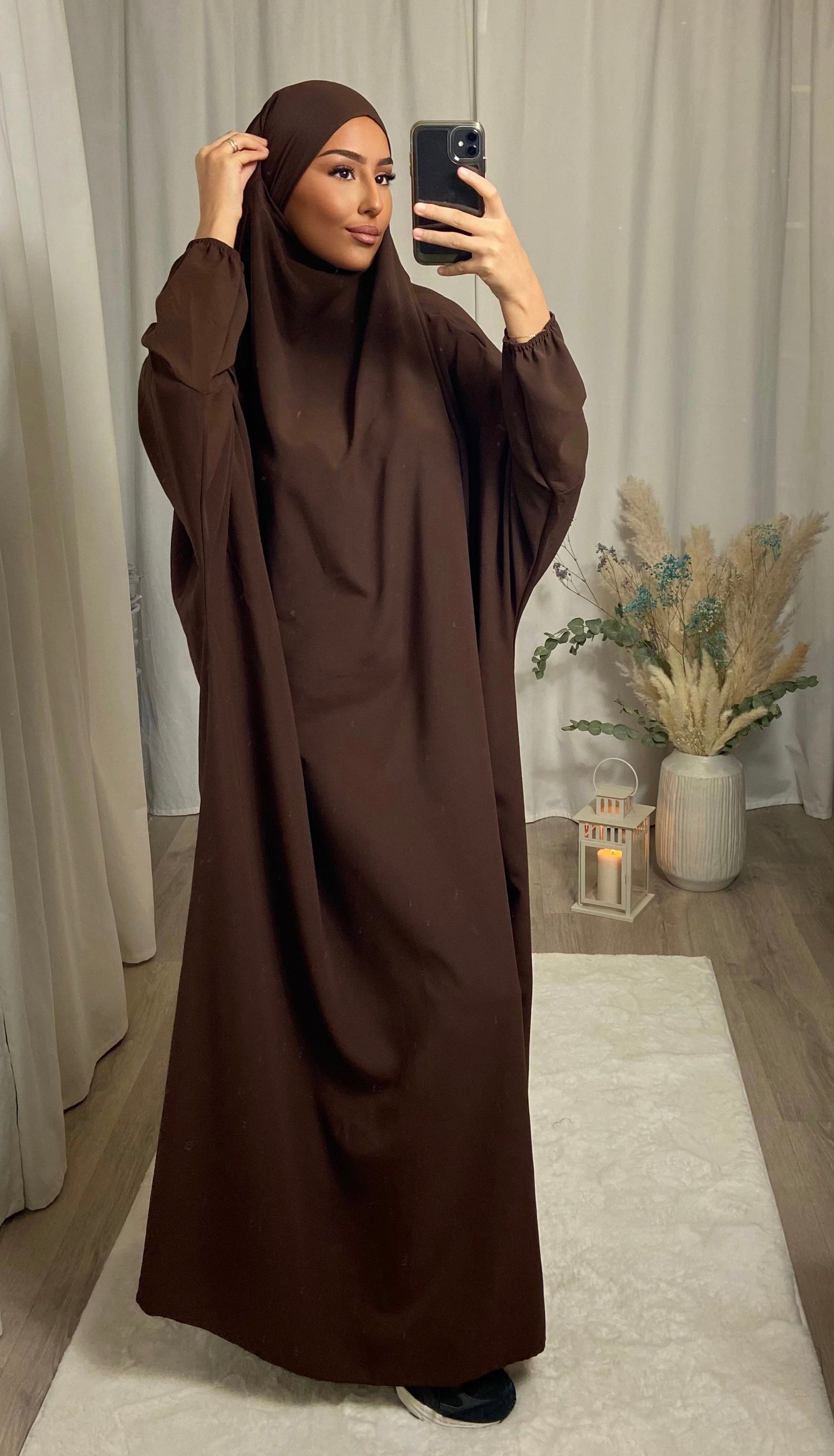 Jilbeb 1 Piece Medina Silk - BROWN