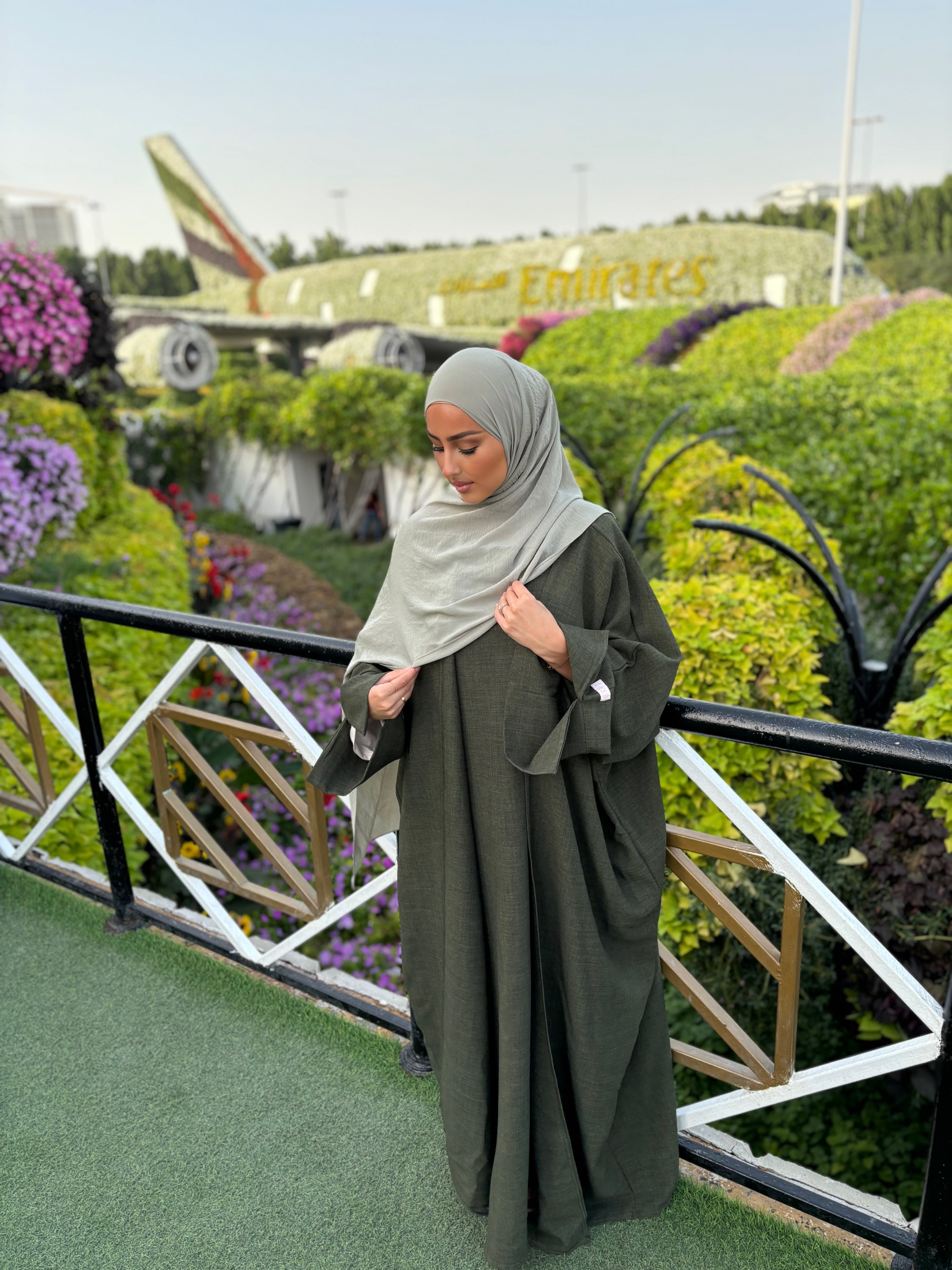 Linen set under abaya + kimono LIN'S B