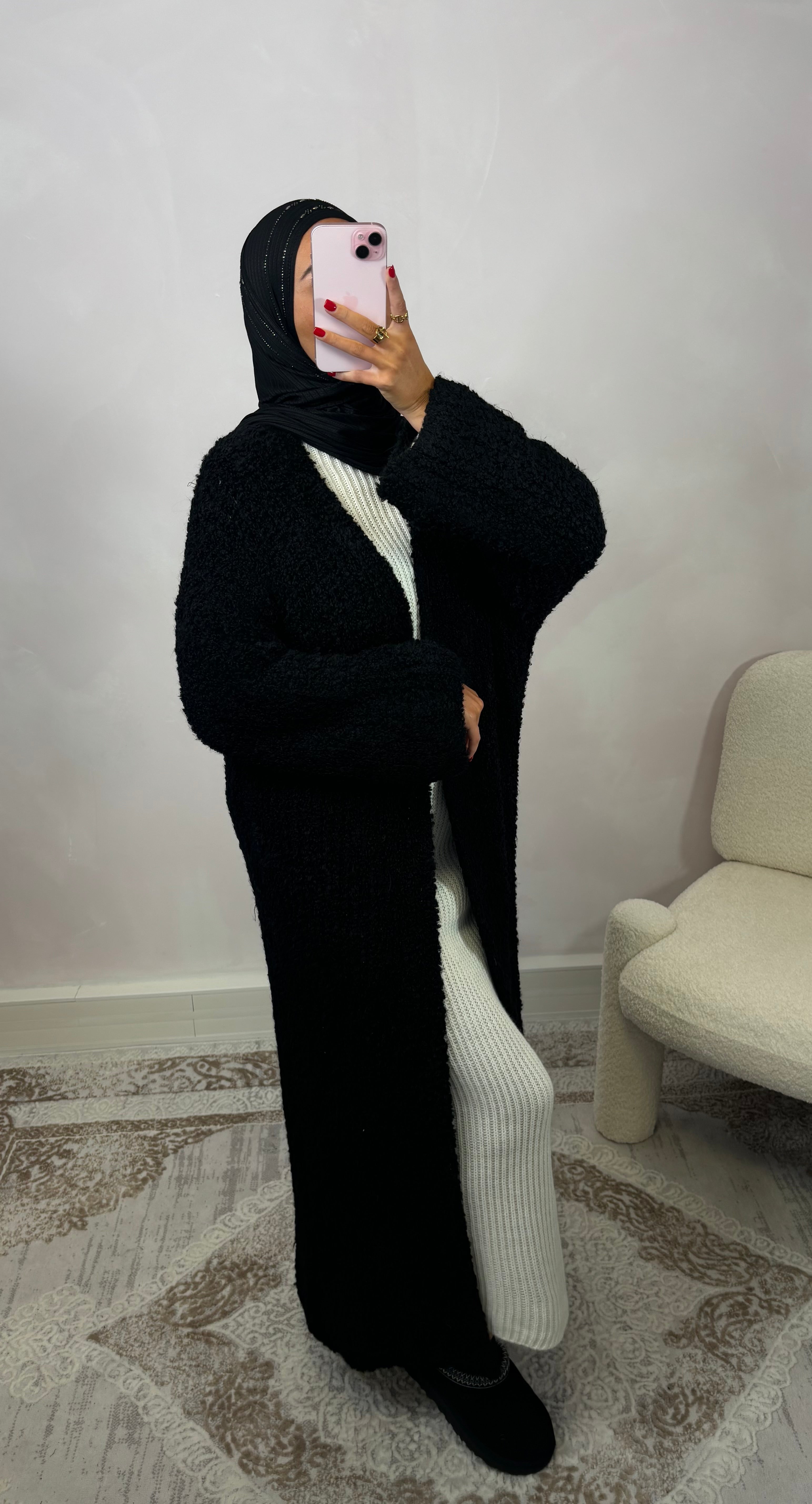 Premium Longcardigan - schwarz