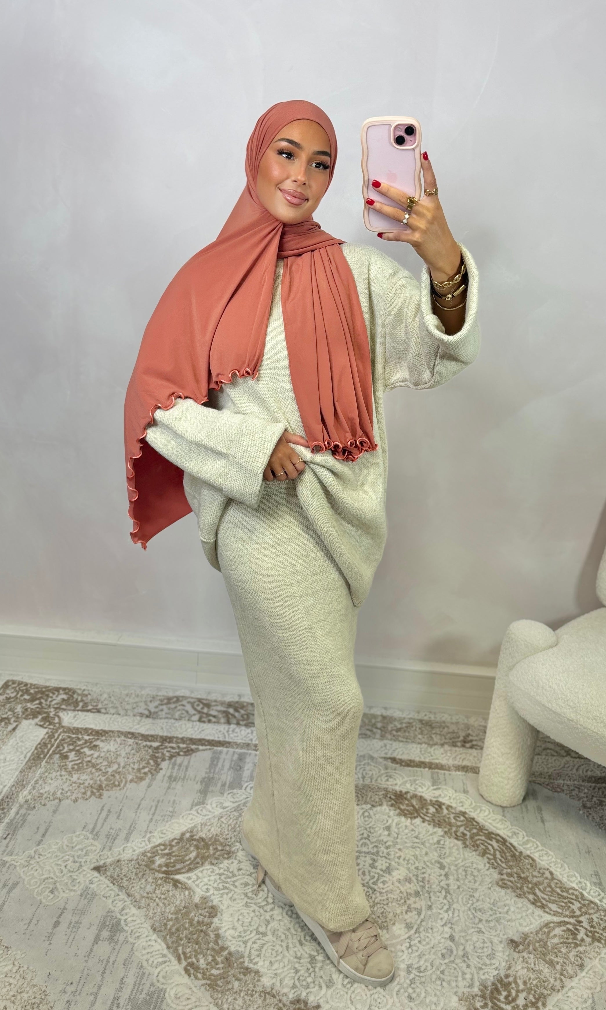 Mesh skirt set - cream