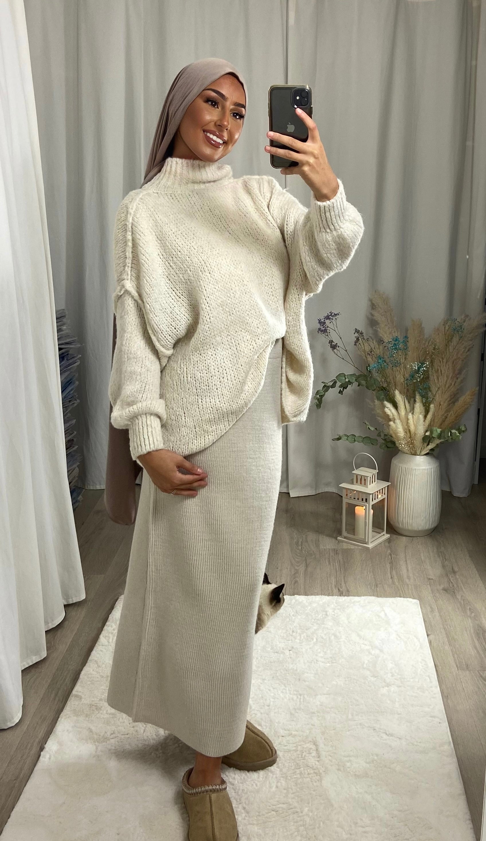 Mesh skirt - cream