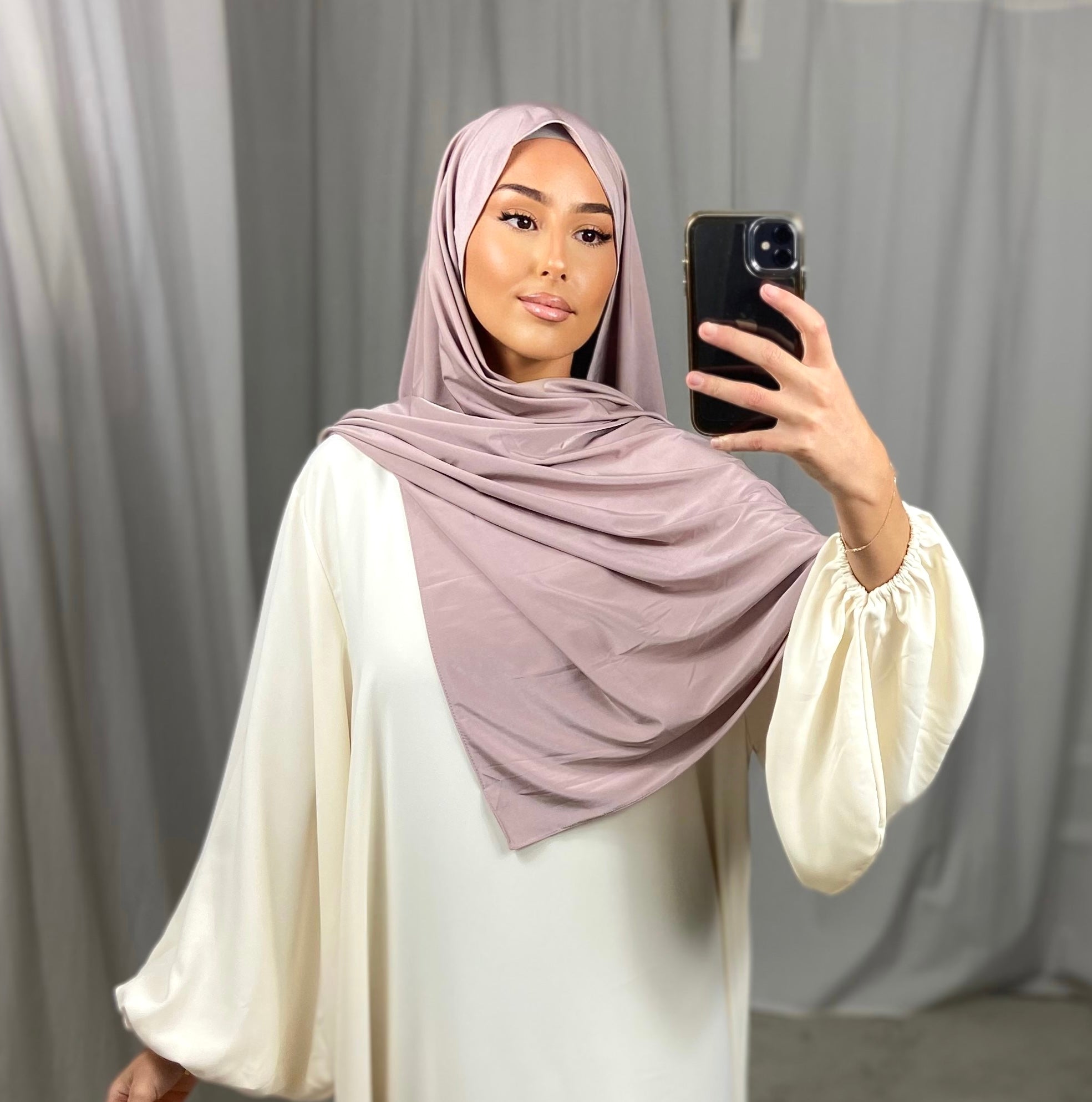 Jersey premium de luxe satiné DUBAI - VIEUX ROSE